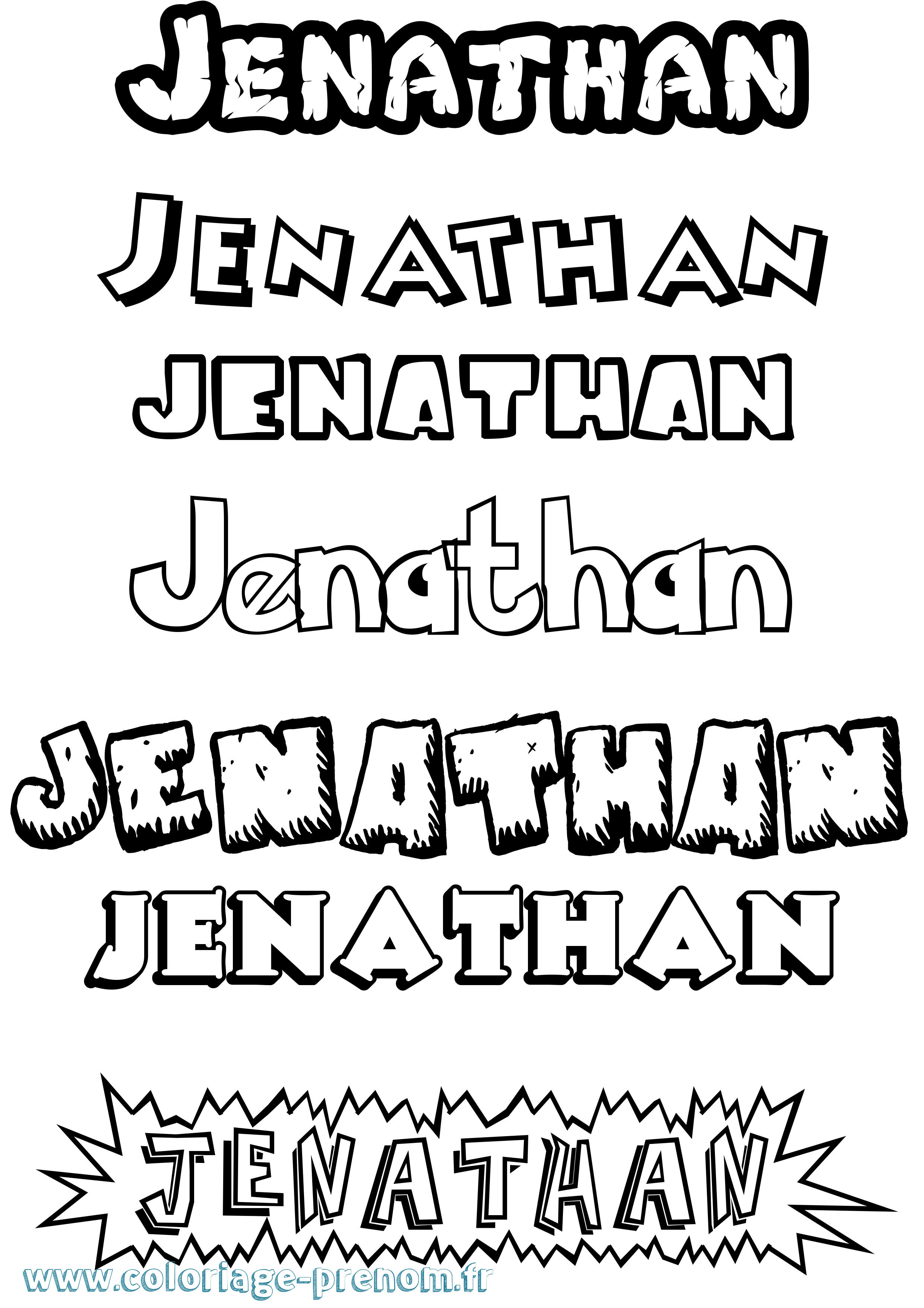 Coloriage prénom Jenathan Dessin Animé