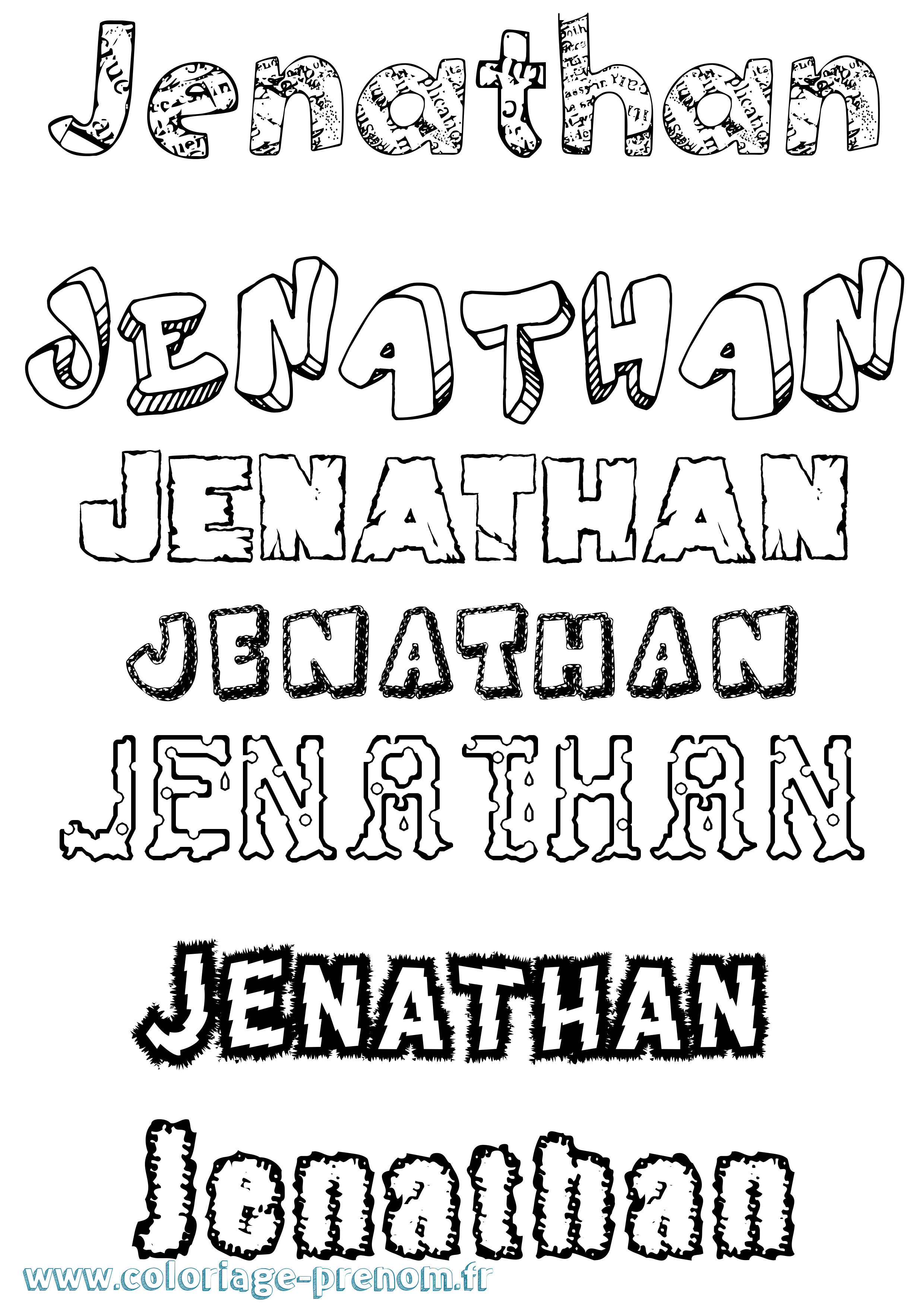 Coloriage prénom Jenathan Destructuré