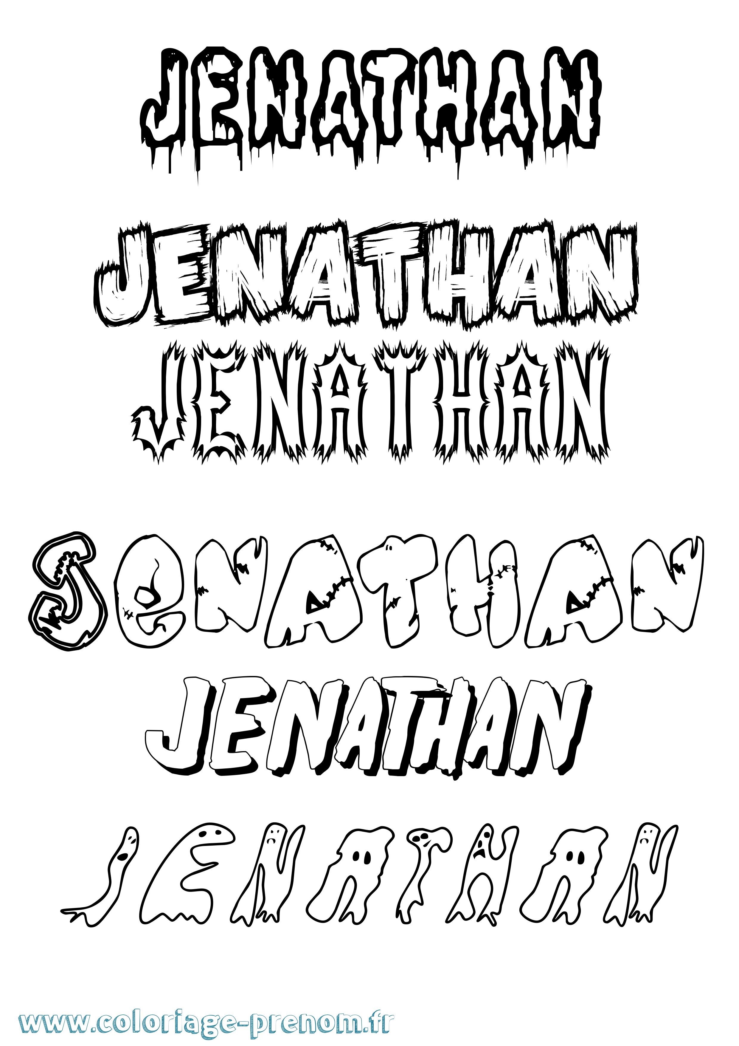 Coloriage prénom Jenathan Frisson