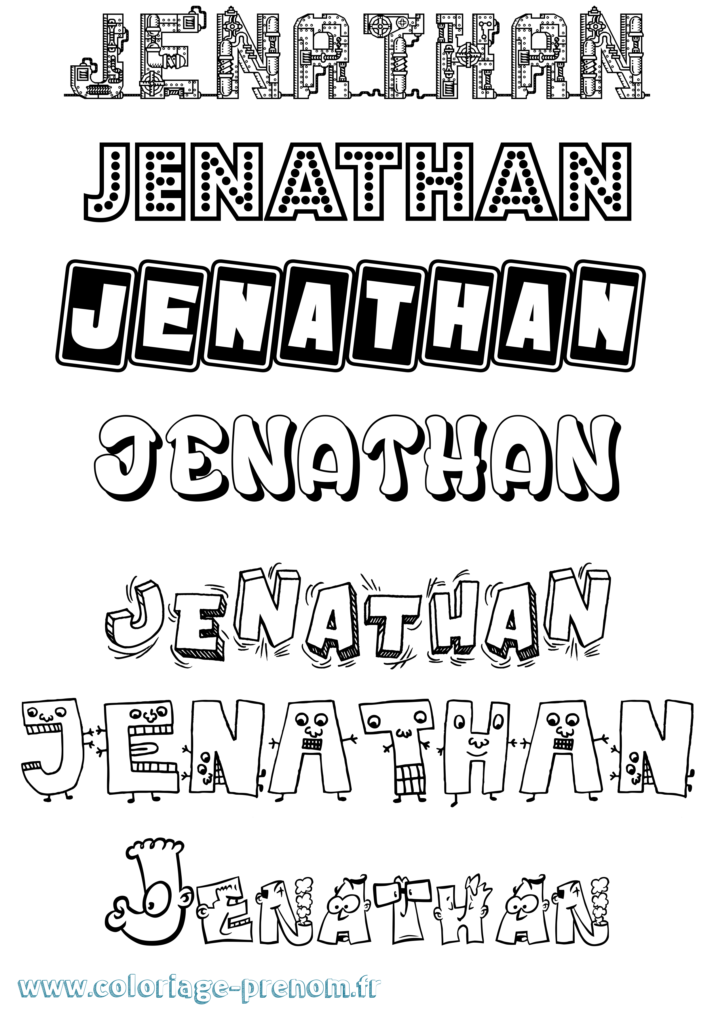 Coloriage prénom Jenathan Fun
