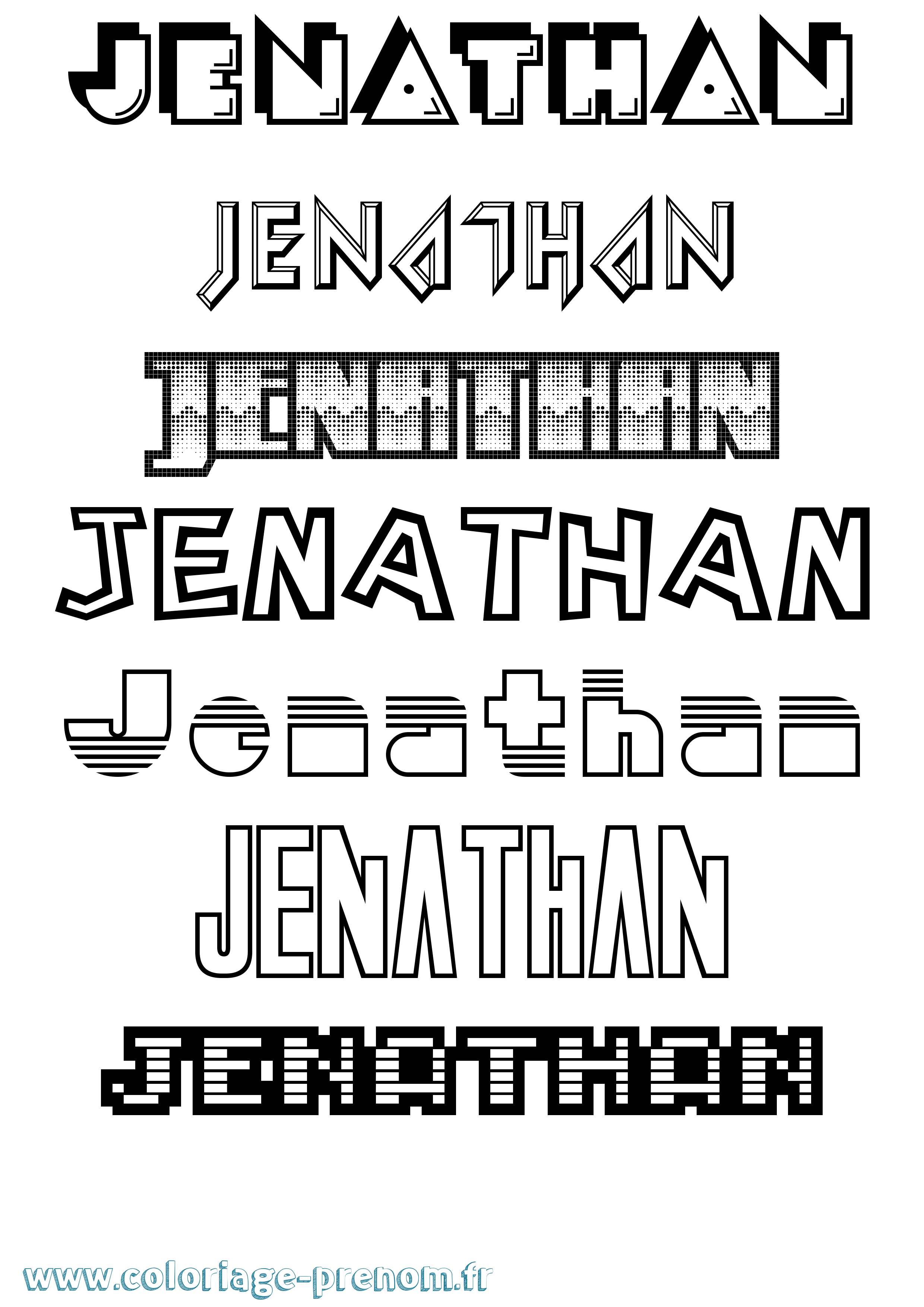 Coloriage prénom Jenathan Jeux Vidéos