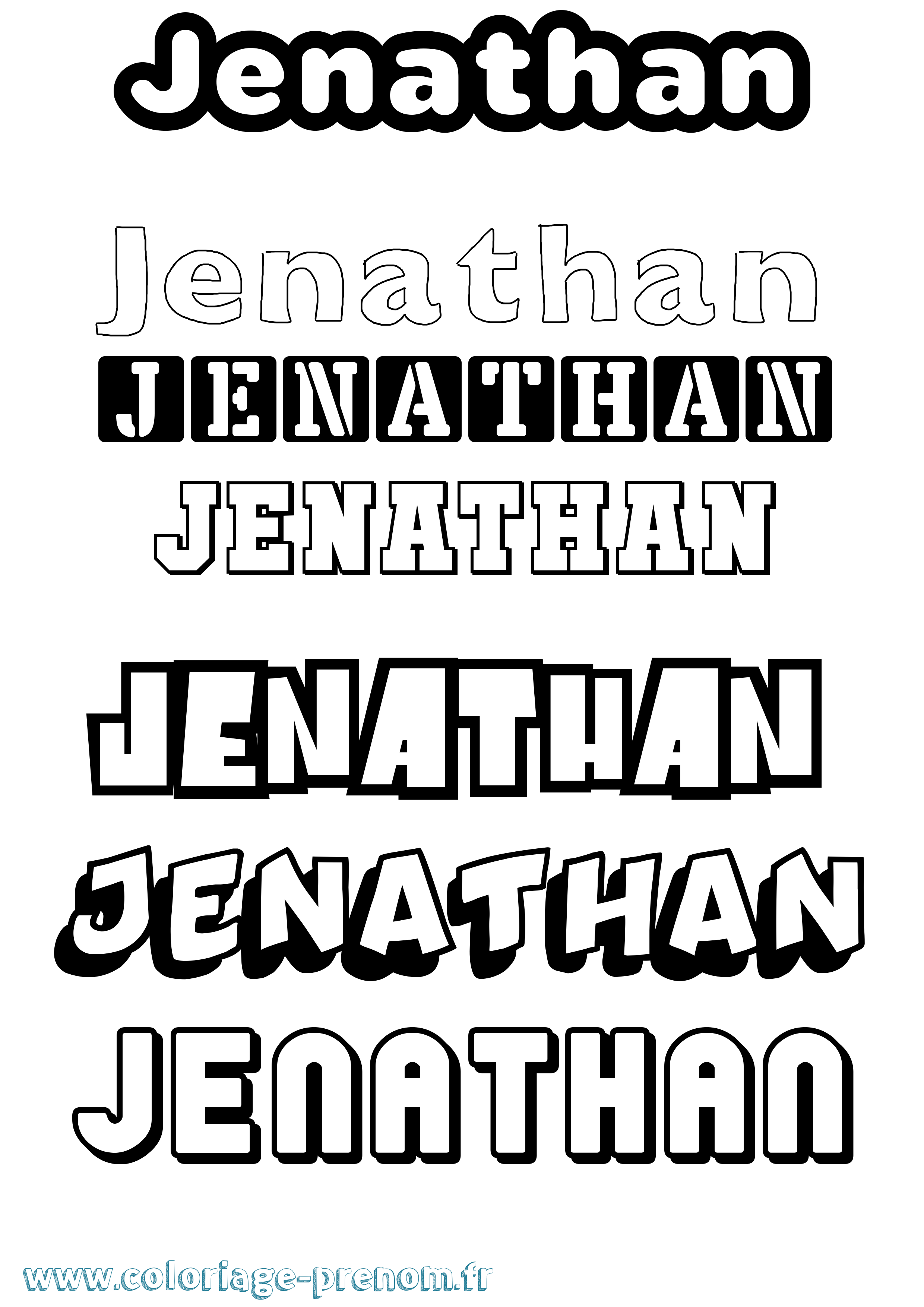 Coloriage prénom Jenathan Simple