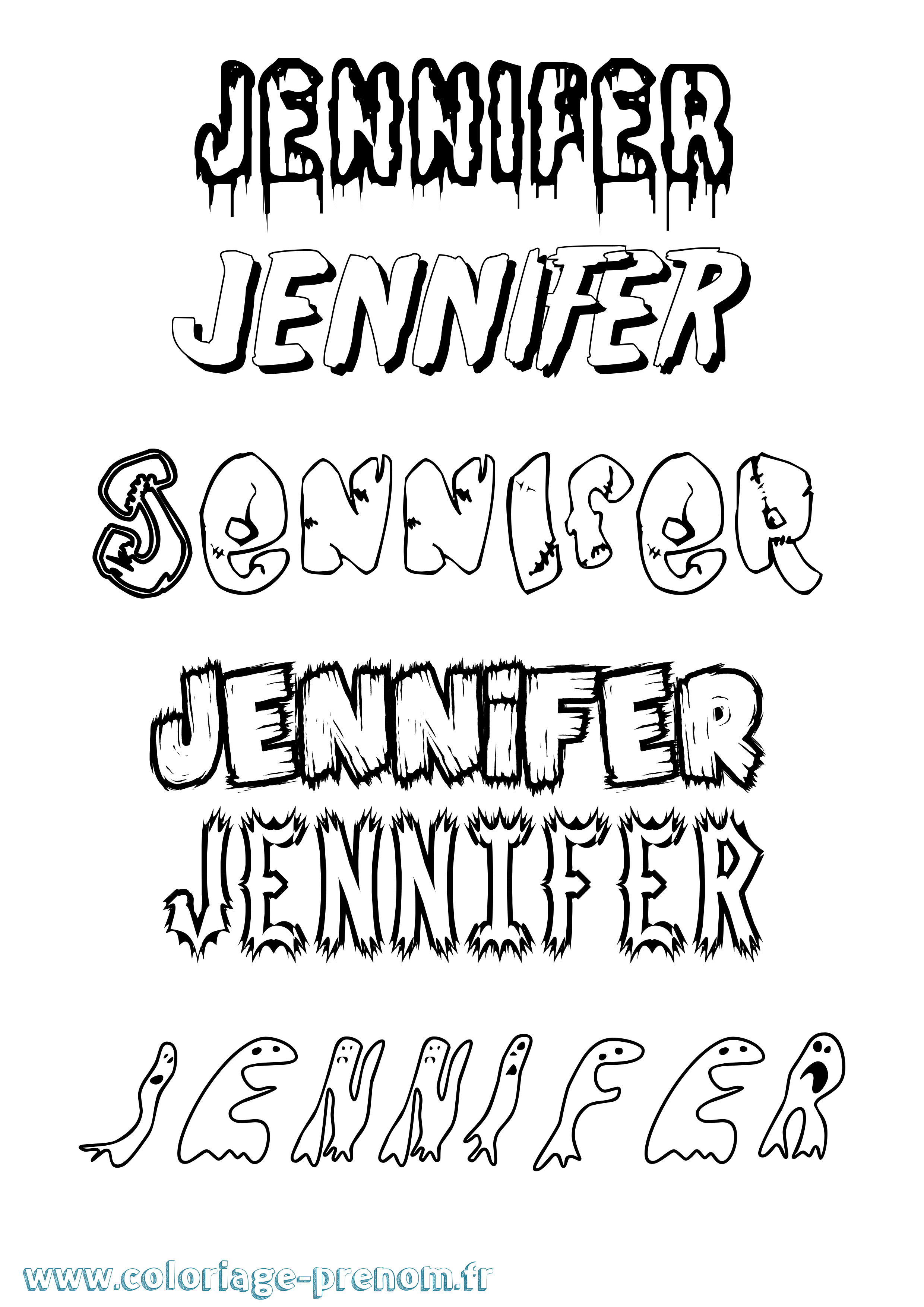 Coloriage prénom Jennifer