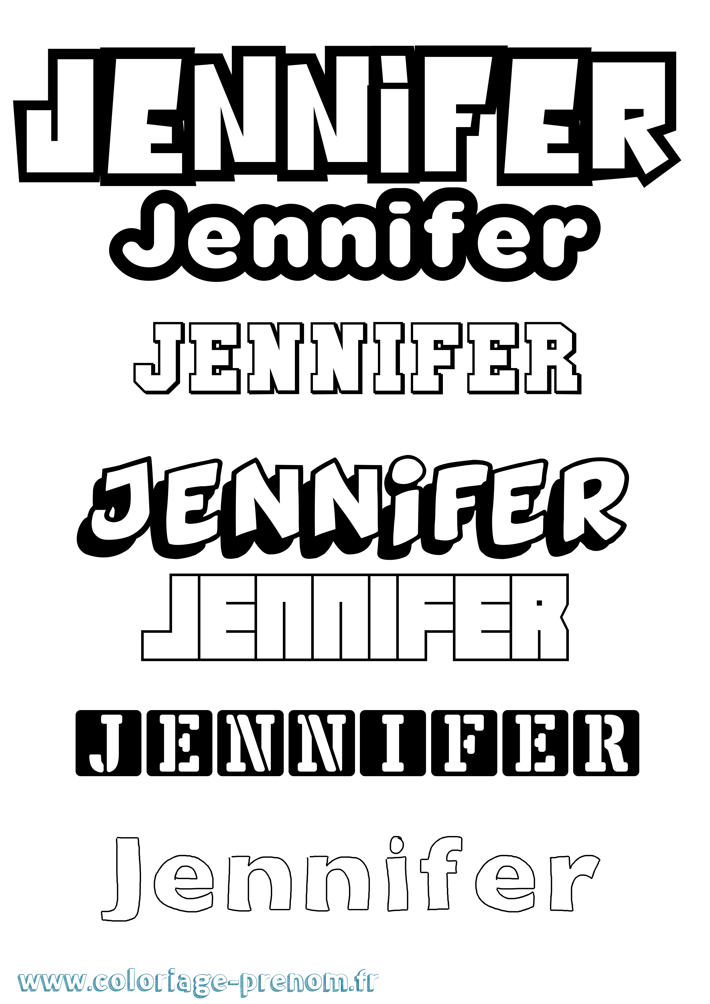 Coloriage prénom Jennifer Simple
