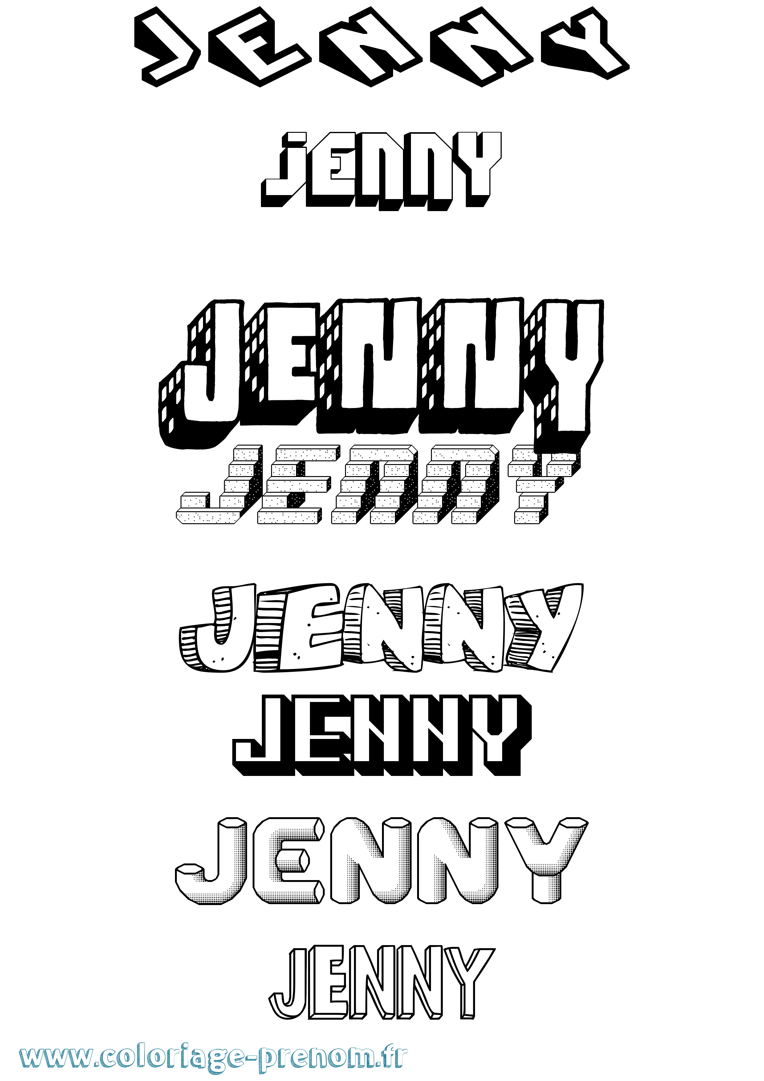 Coloriage prénom Jenny