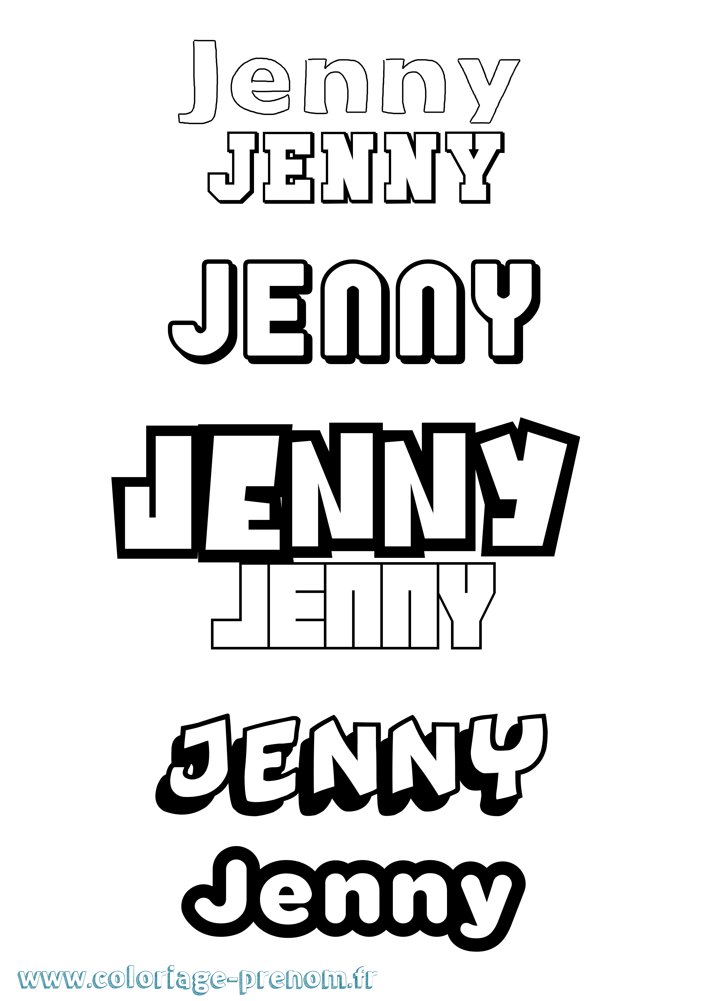 Coloriage prénom Jenny