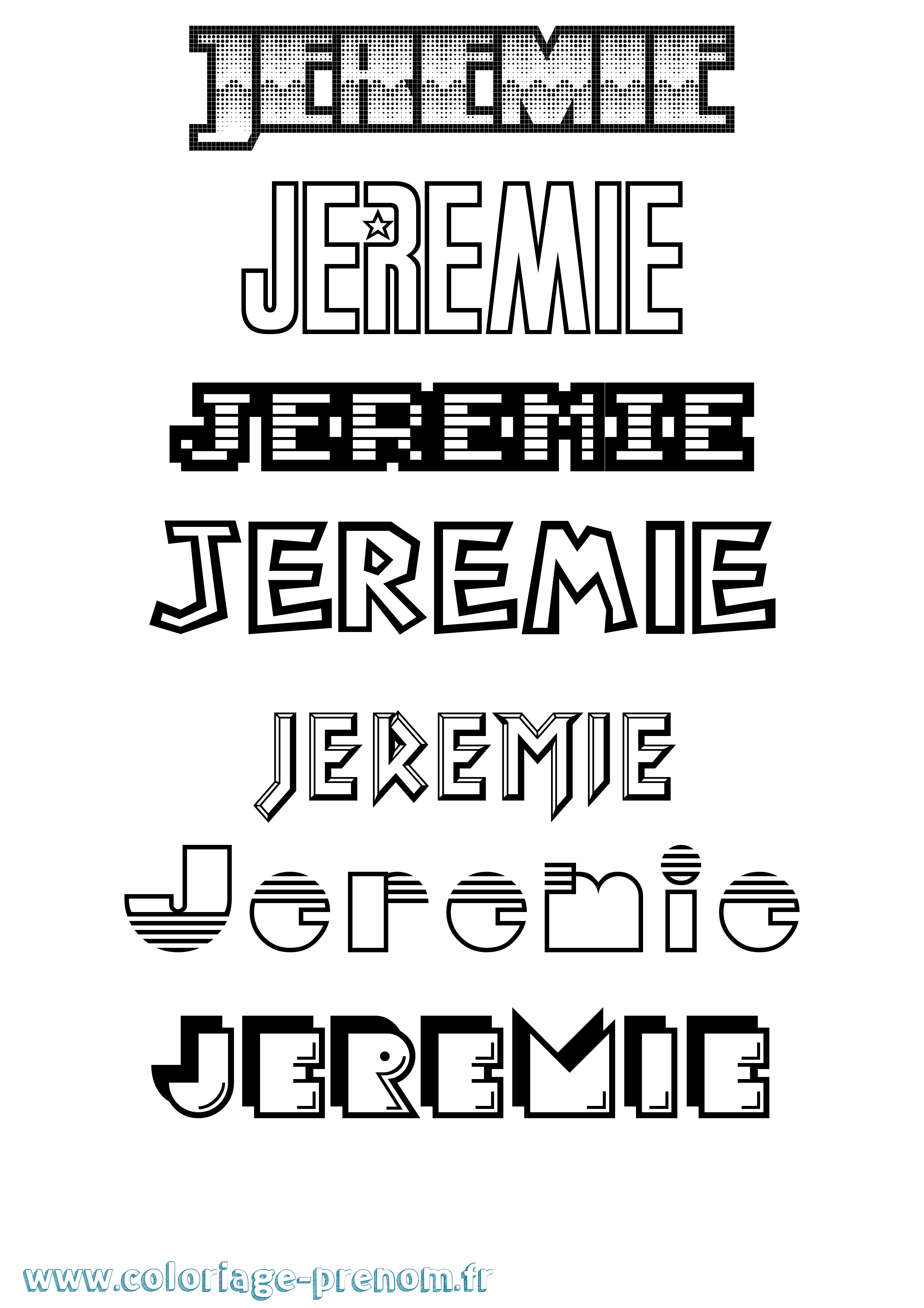 Coloriage prénom Jeremie