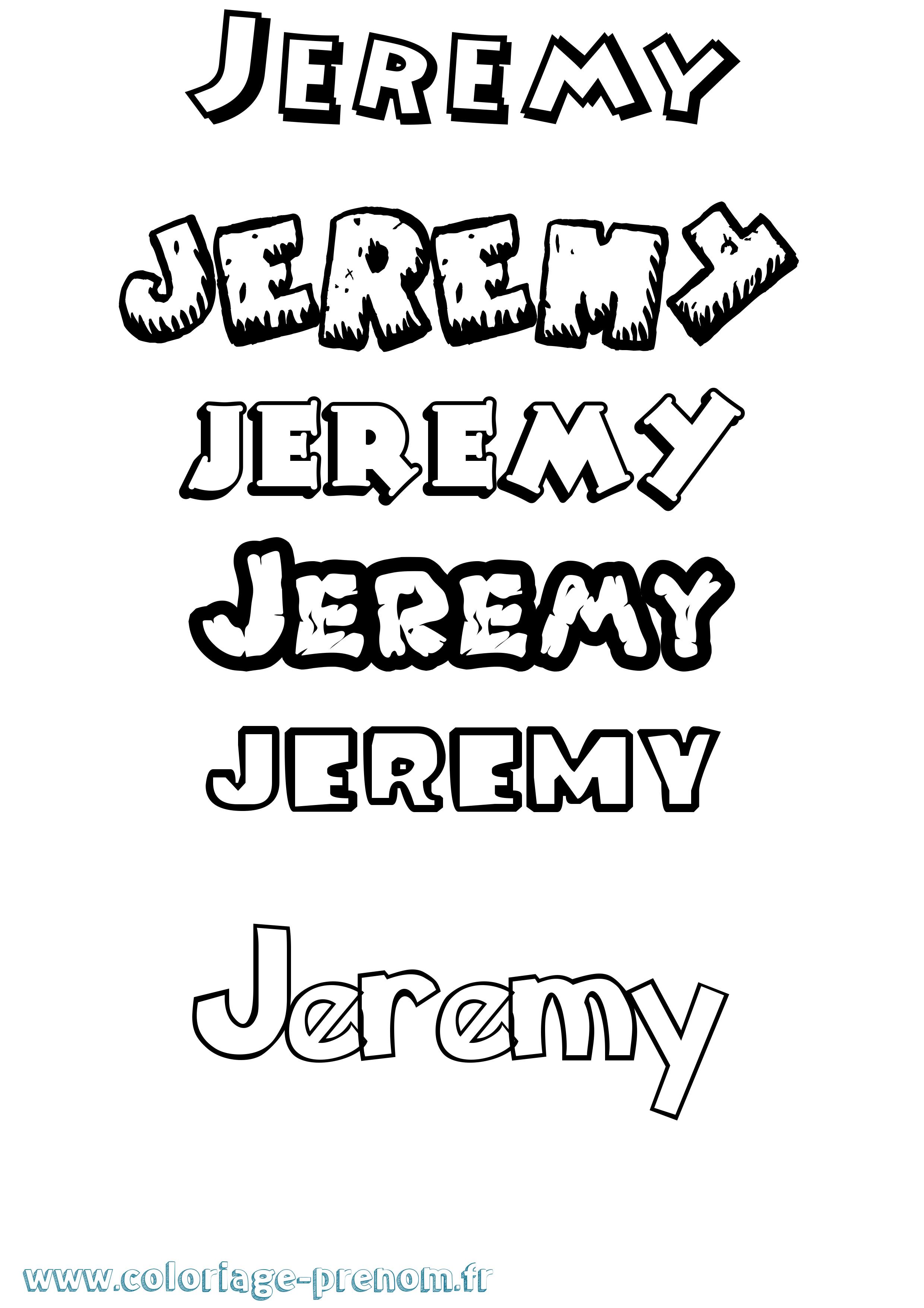 Coloriage prénom Jeremy Dessin Animé