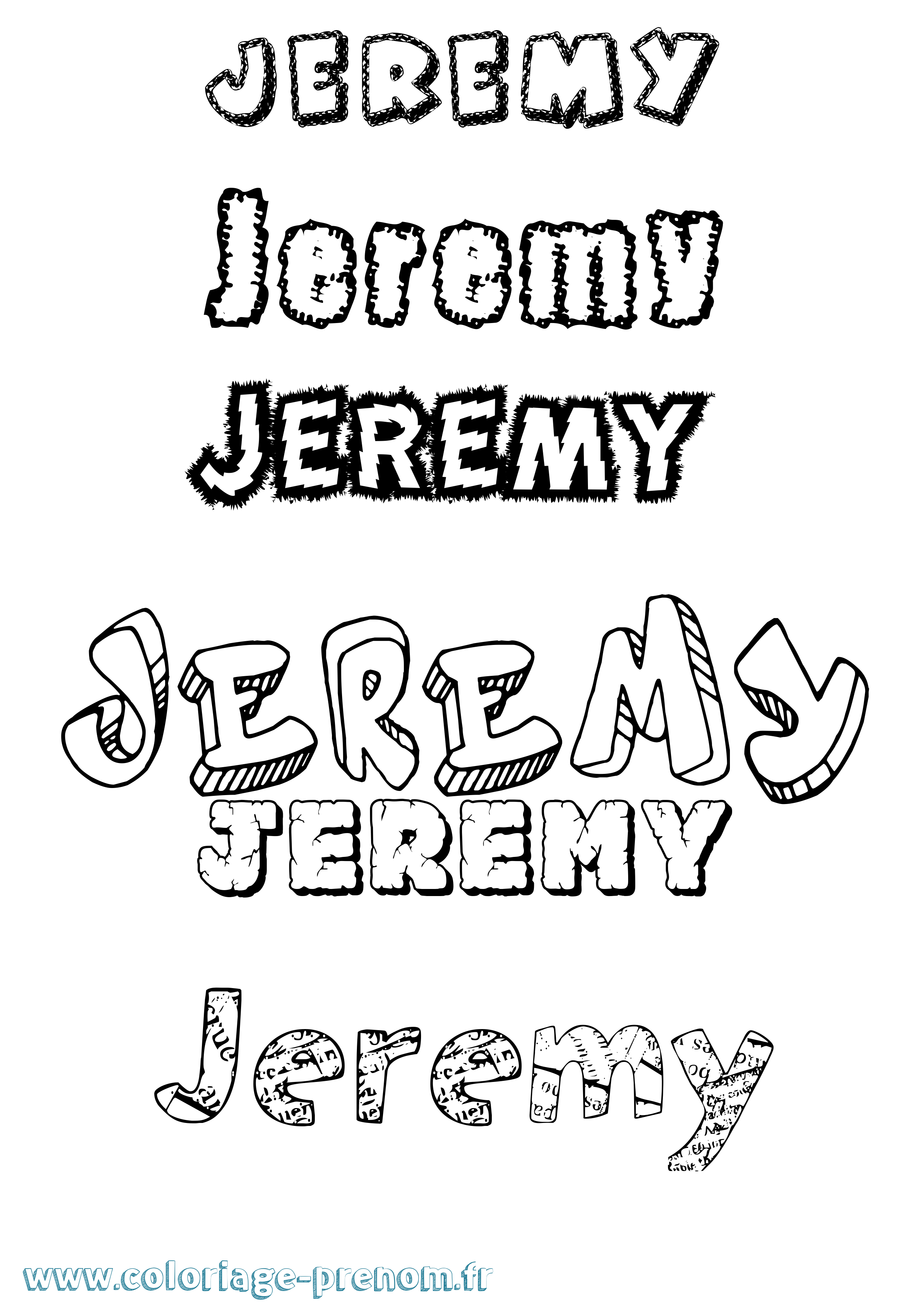 Coloriage prénom Jeremy Destructuré