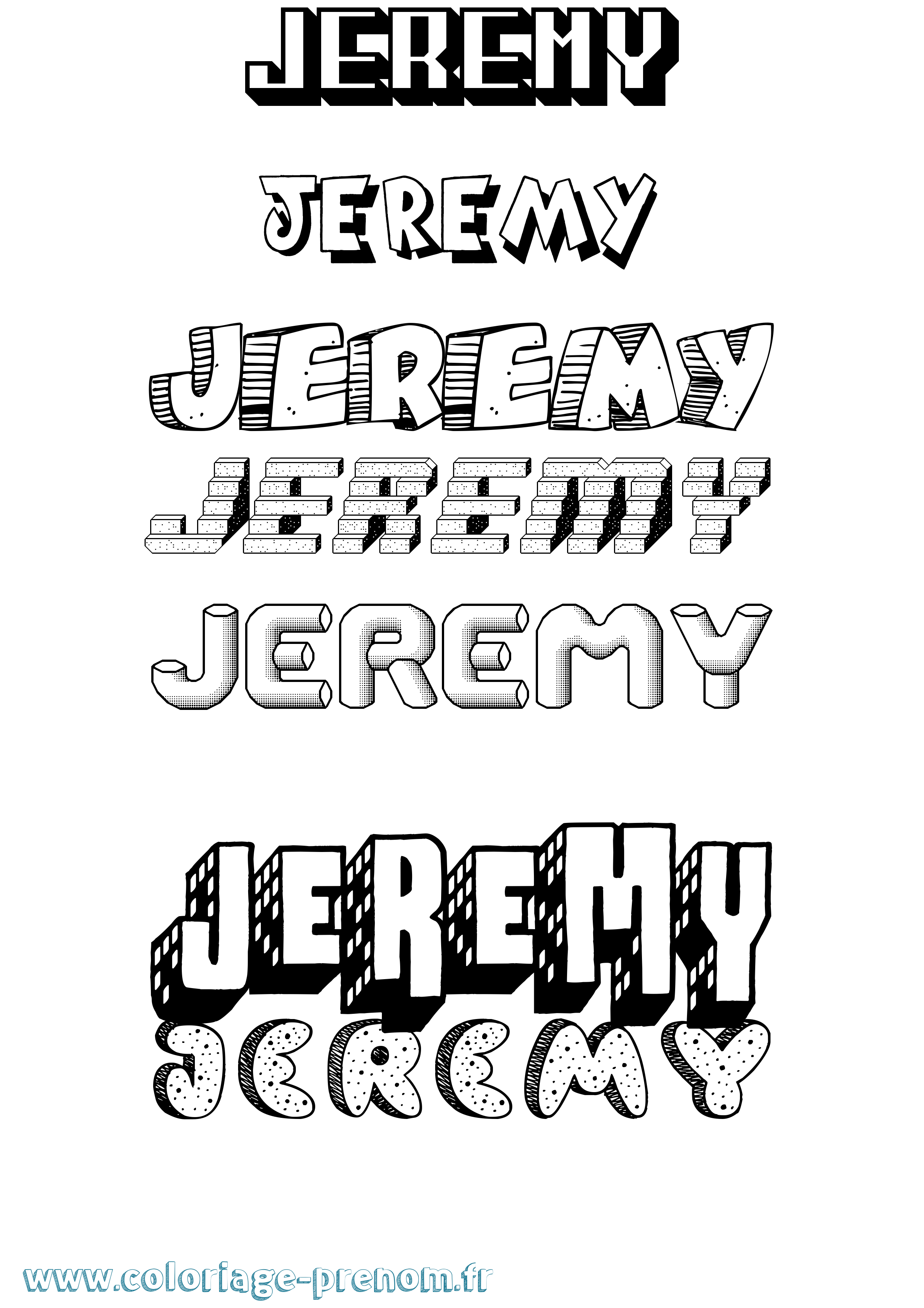 Coloriage Jeremy Coloriage prénom Jeremy