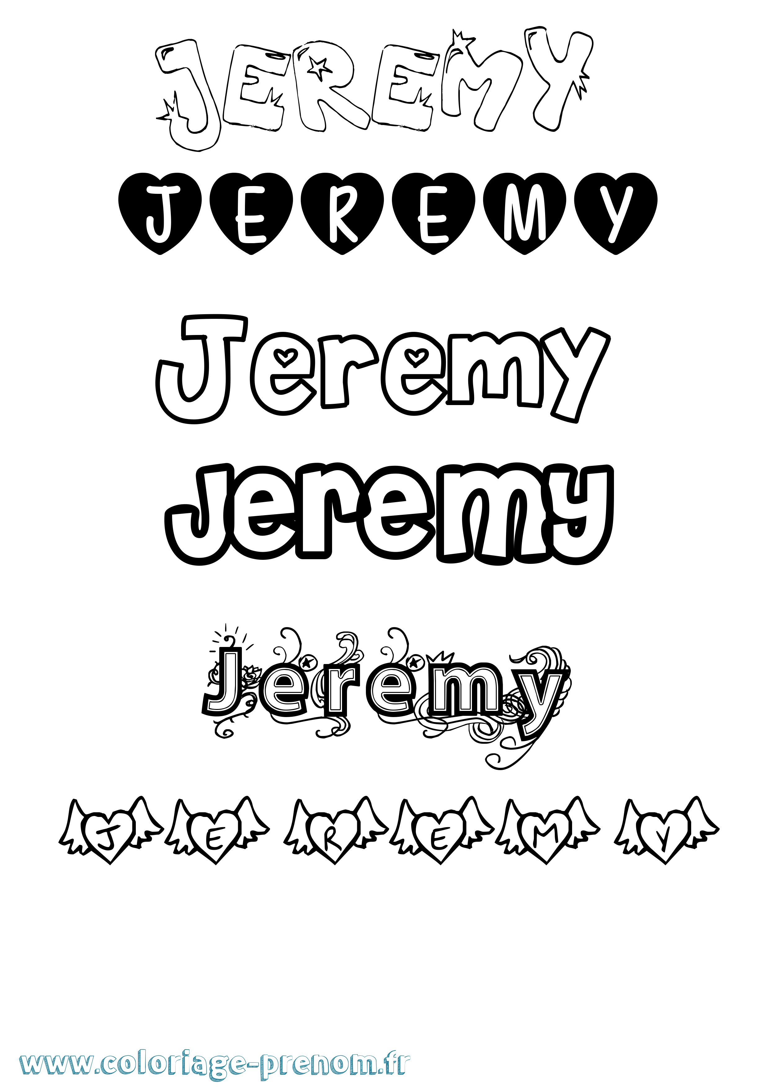 Coloriage Jeremy Coloriage prénom Jeremy