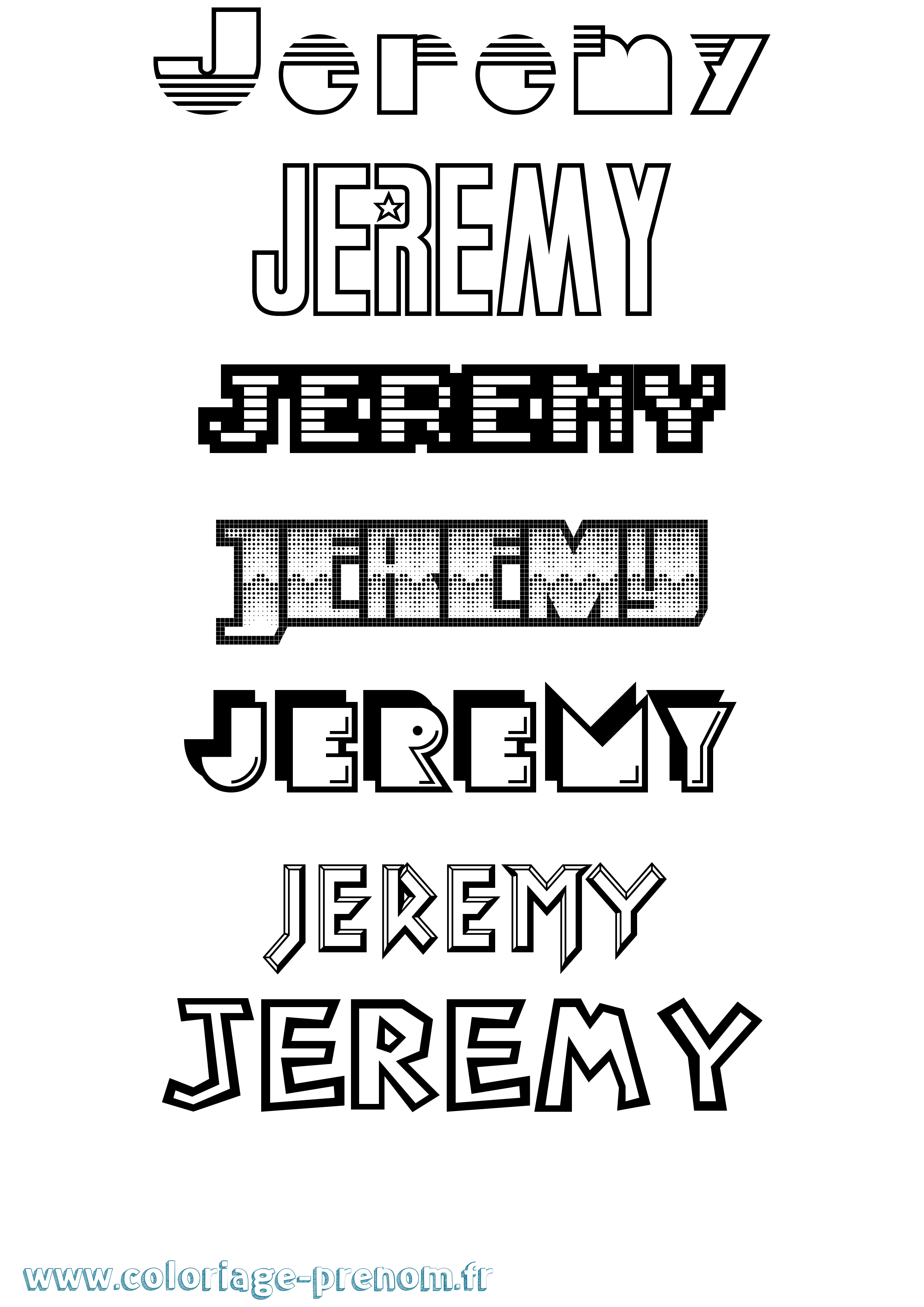 Coloriage Jeremy Coloriage prénom Jeremy