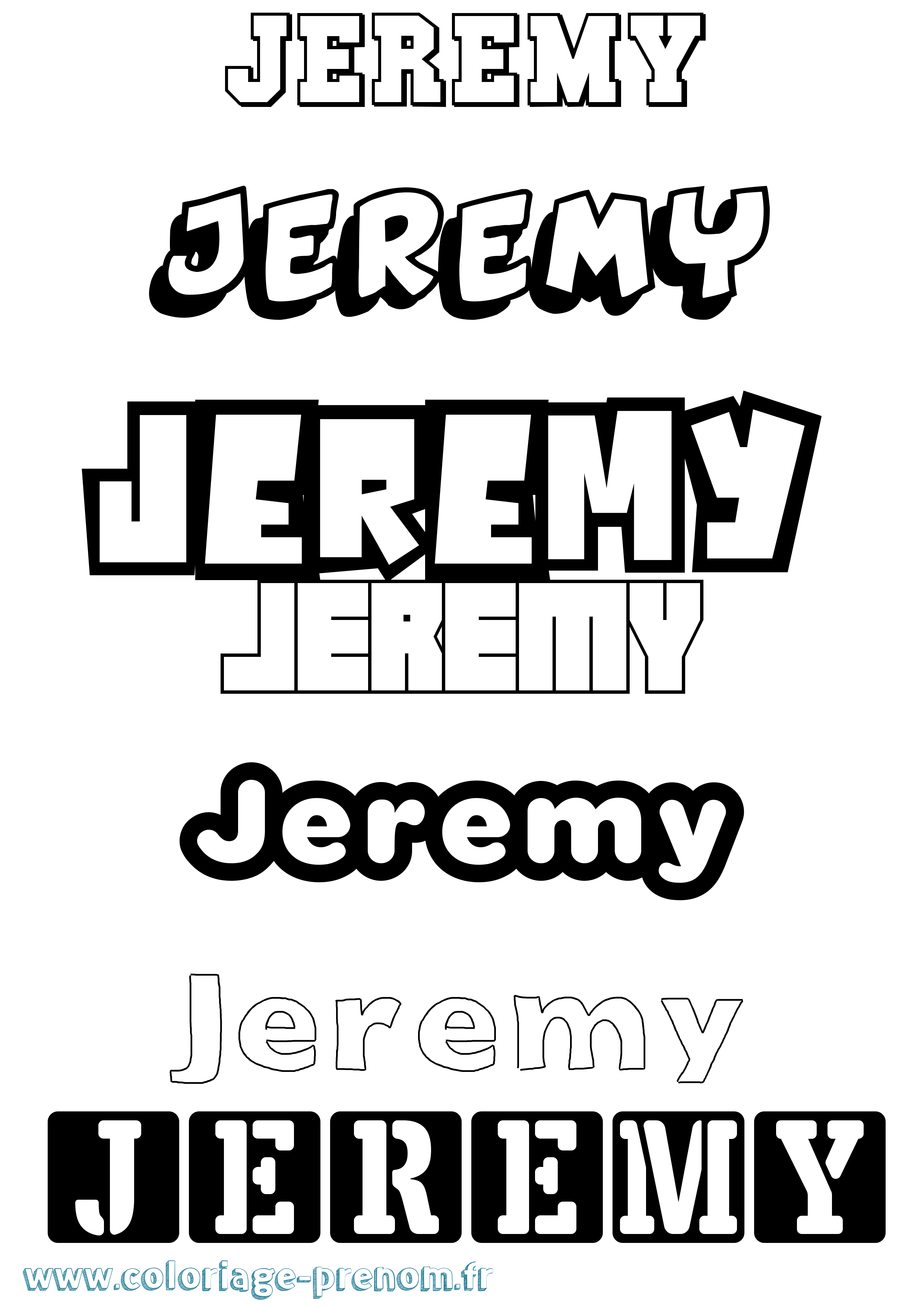 Coloriage prénom Jeremy Simple