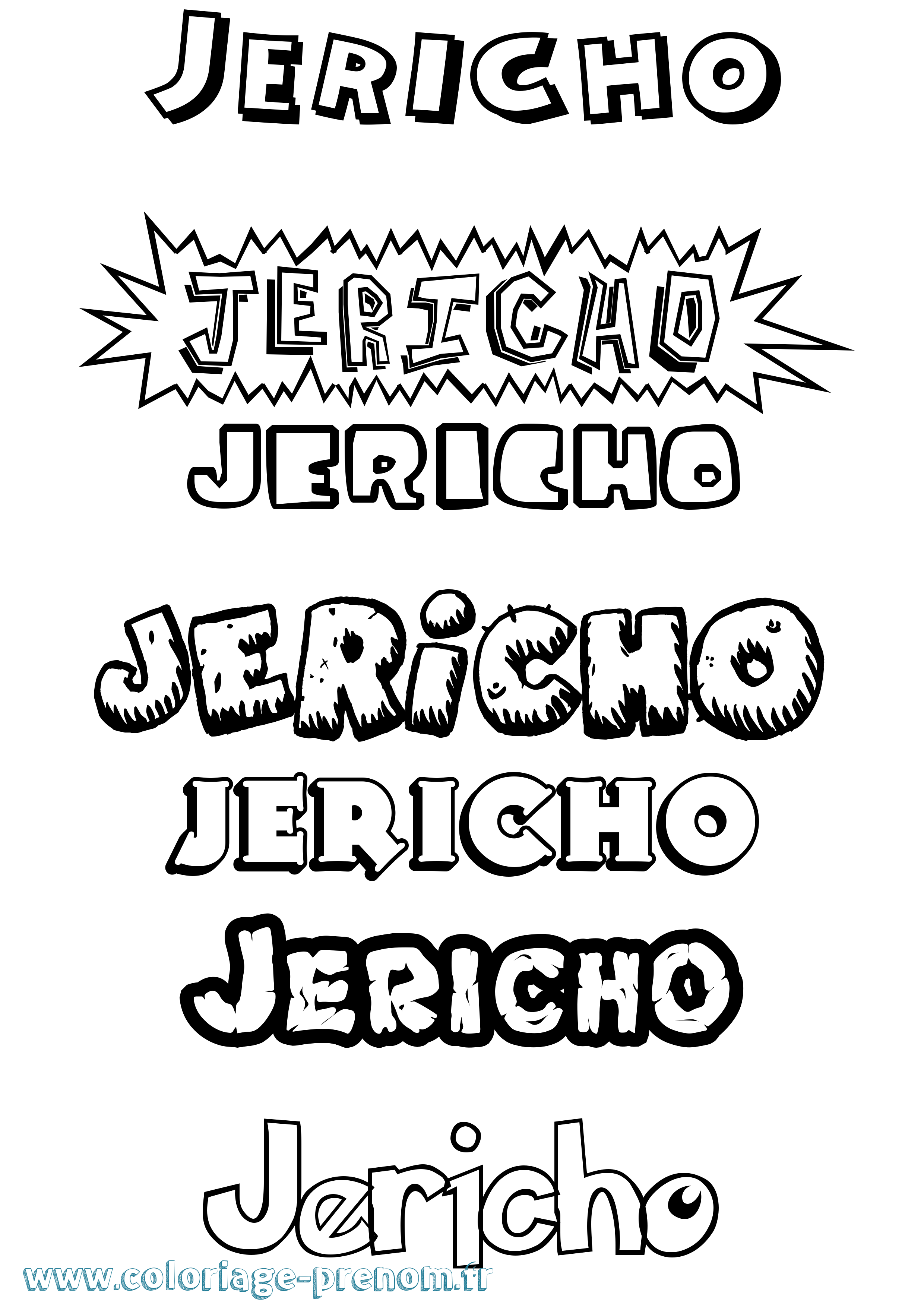 Coloriage prénom Jericho Dessin Animé