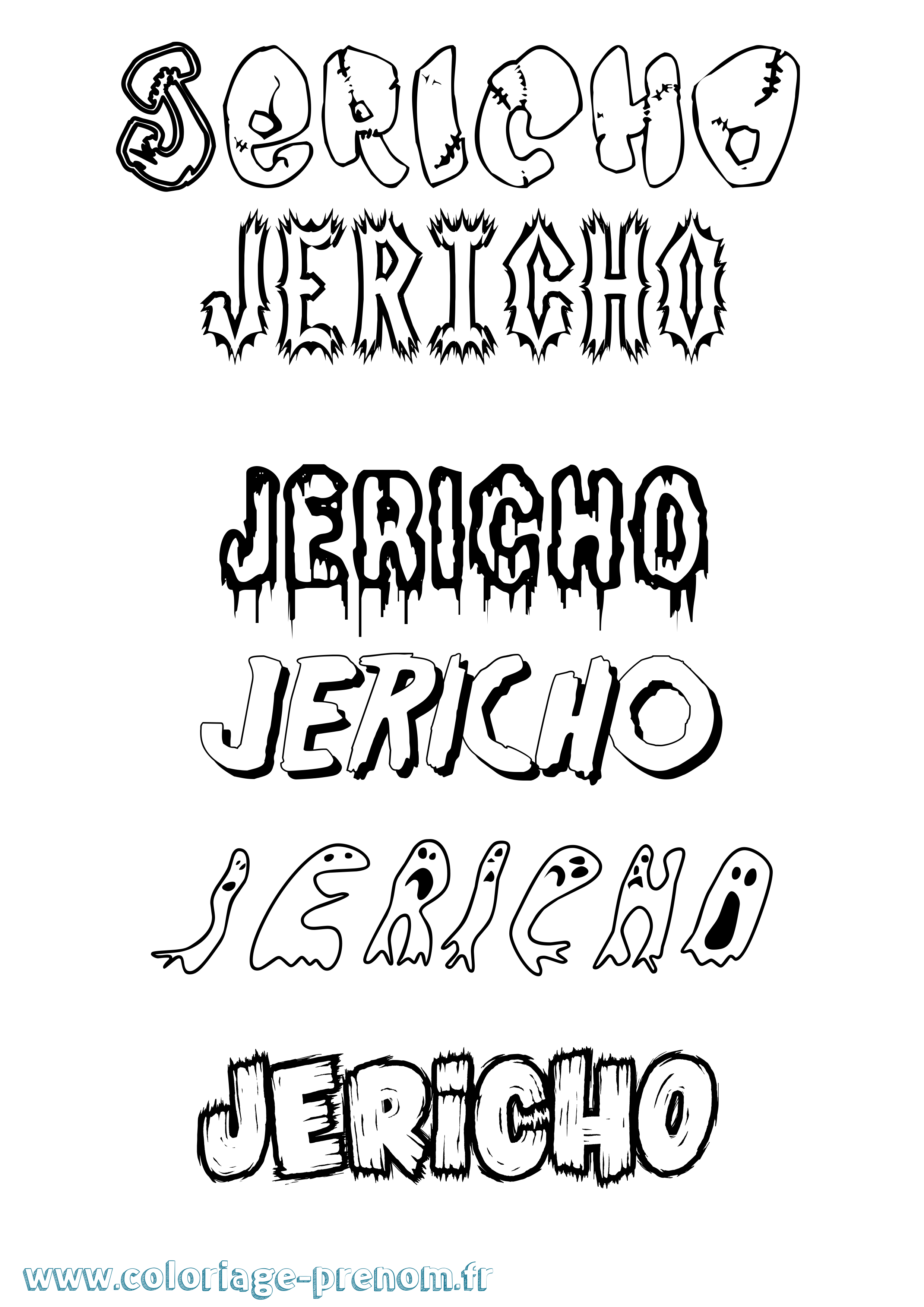 Coloriage prénom Jericho Frisson