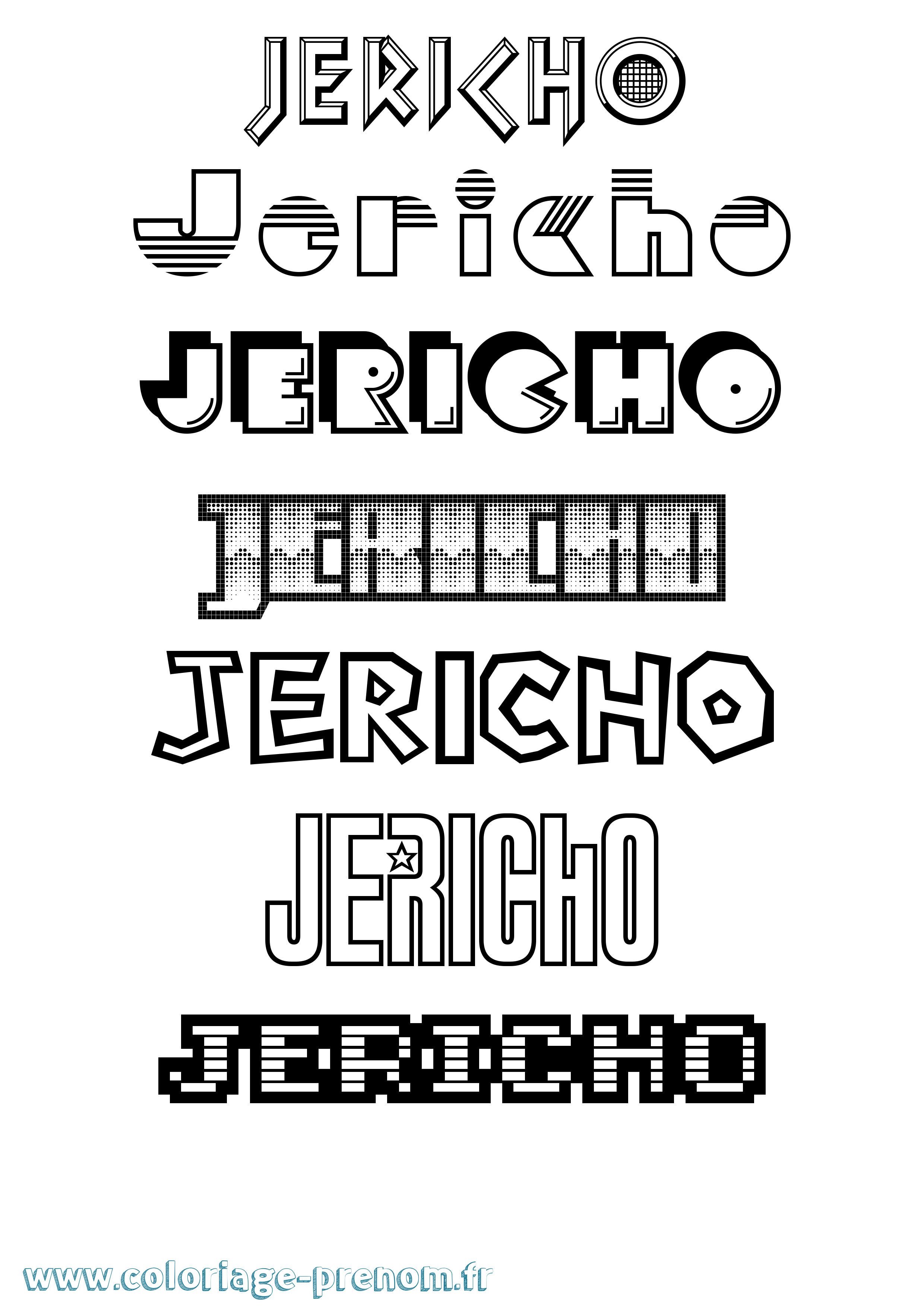 Coloriage prénom Jericho Jeux Vidéos