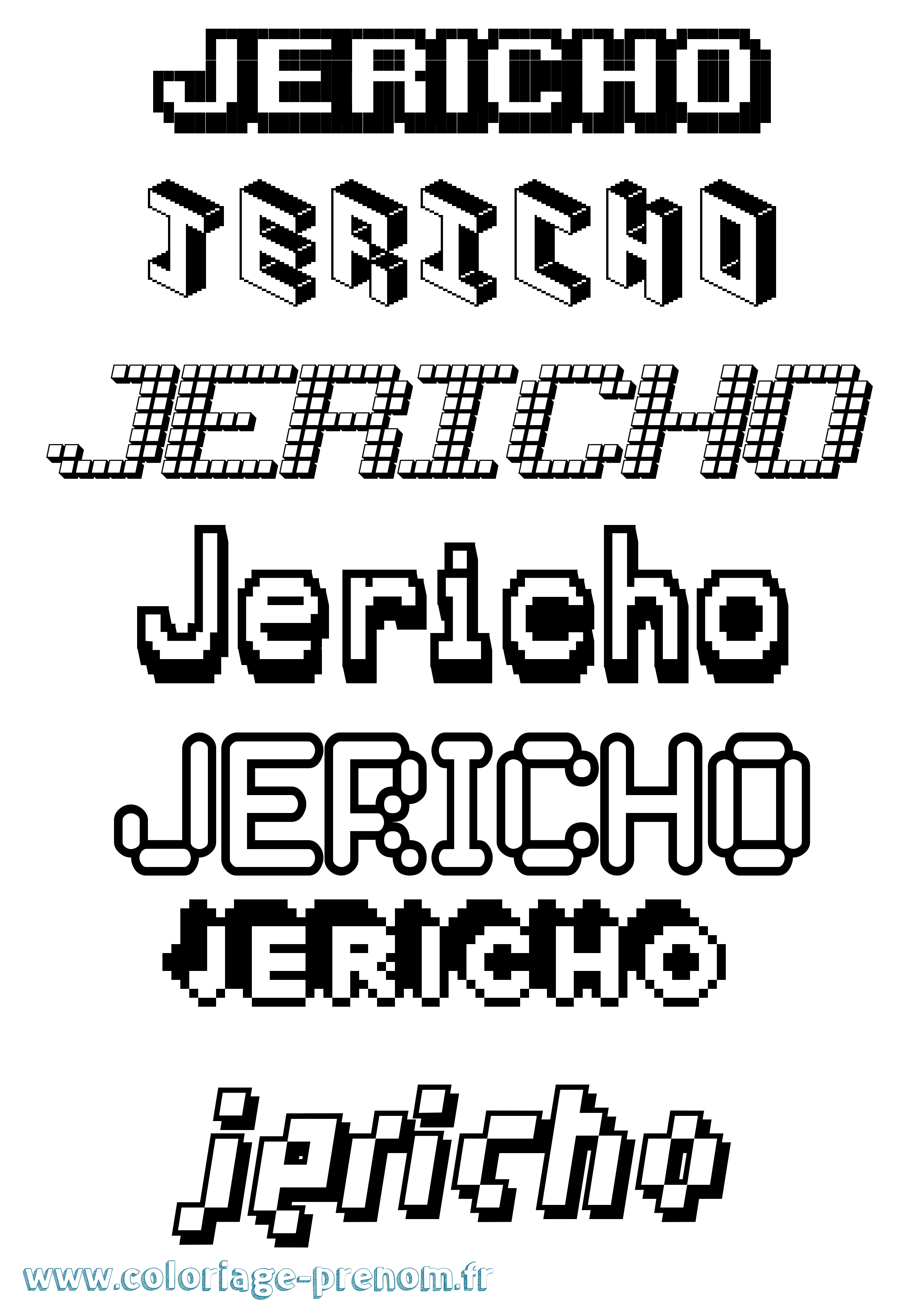 Coloriage prénom Jericho Pixel
