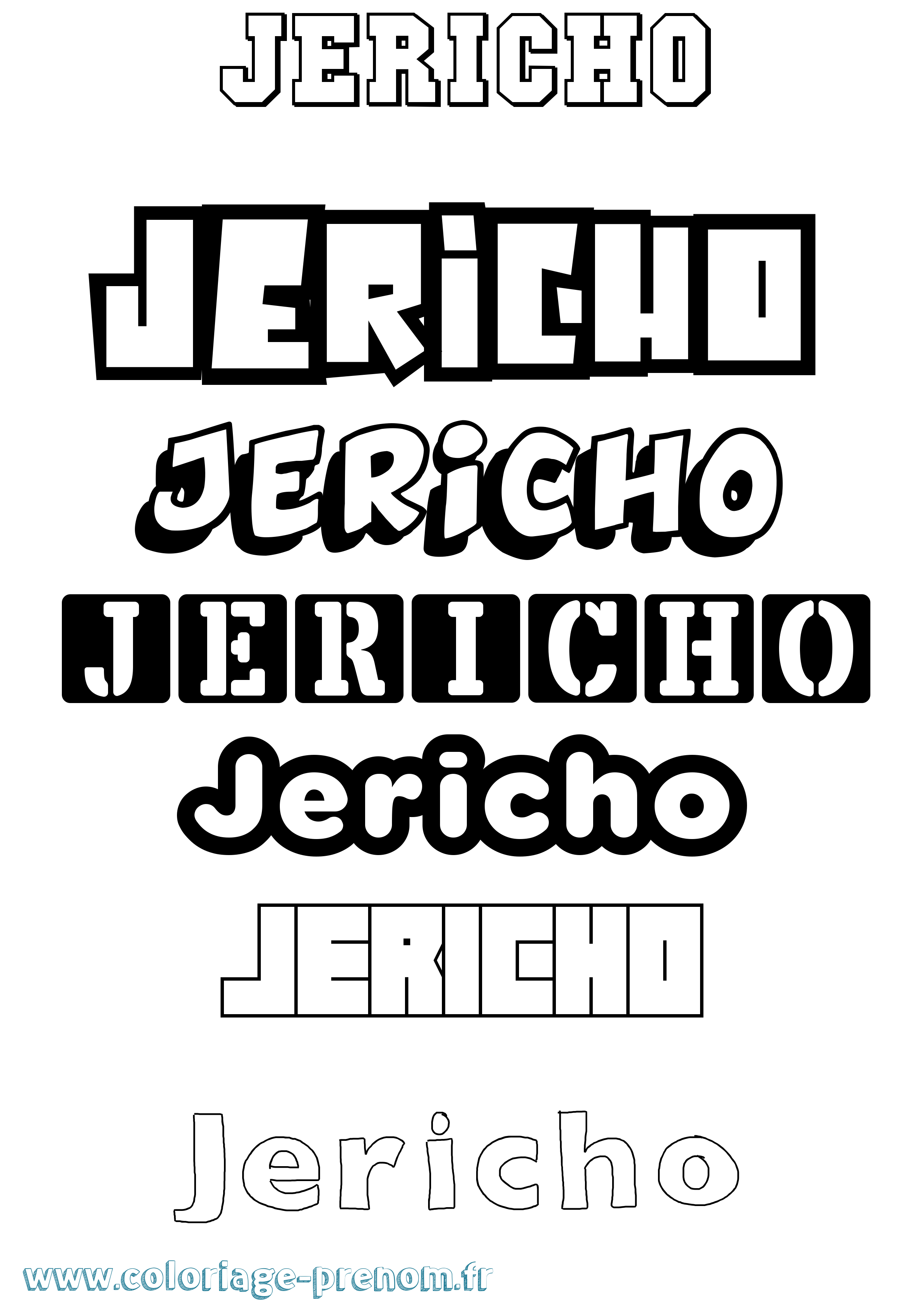 Coloriage prénom Jericho Simple