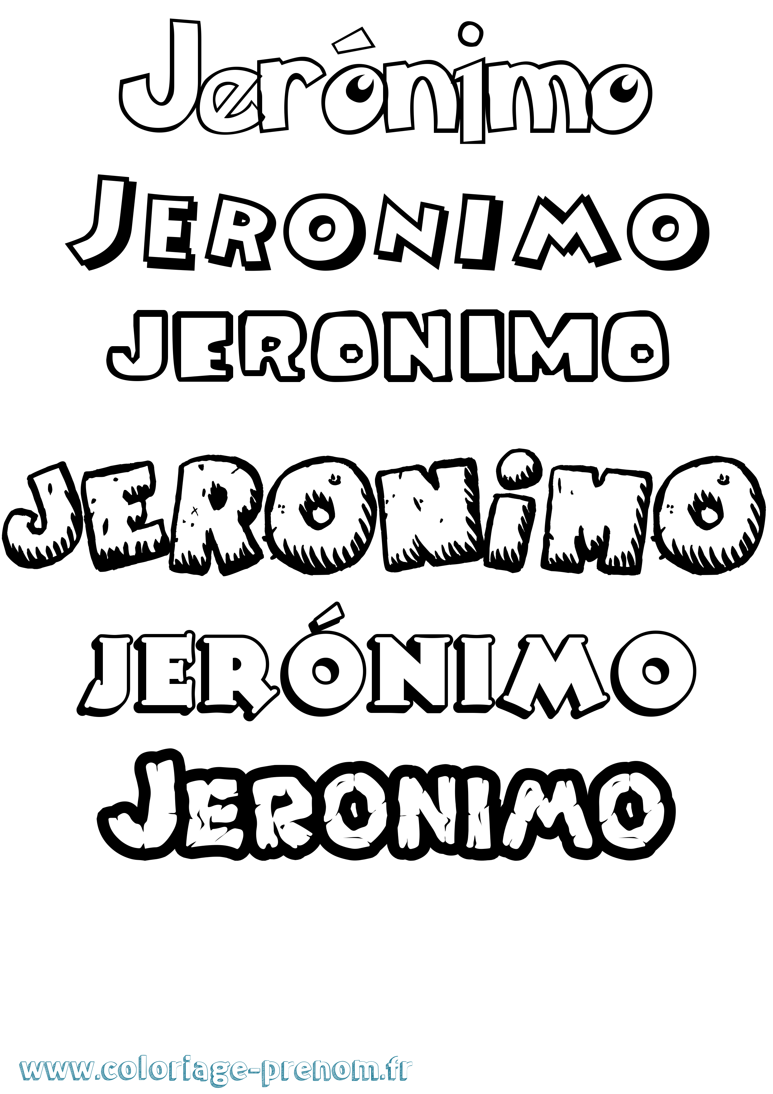 Coloriage prénom Jerónimo Dessin Animé