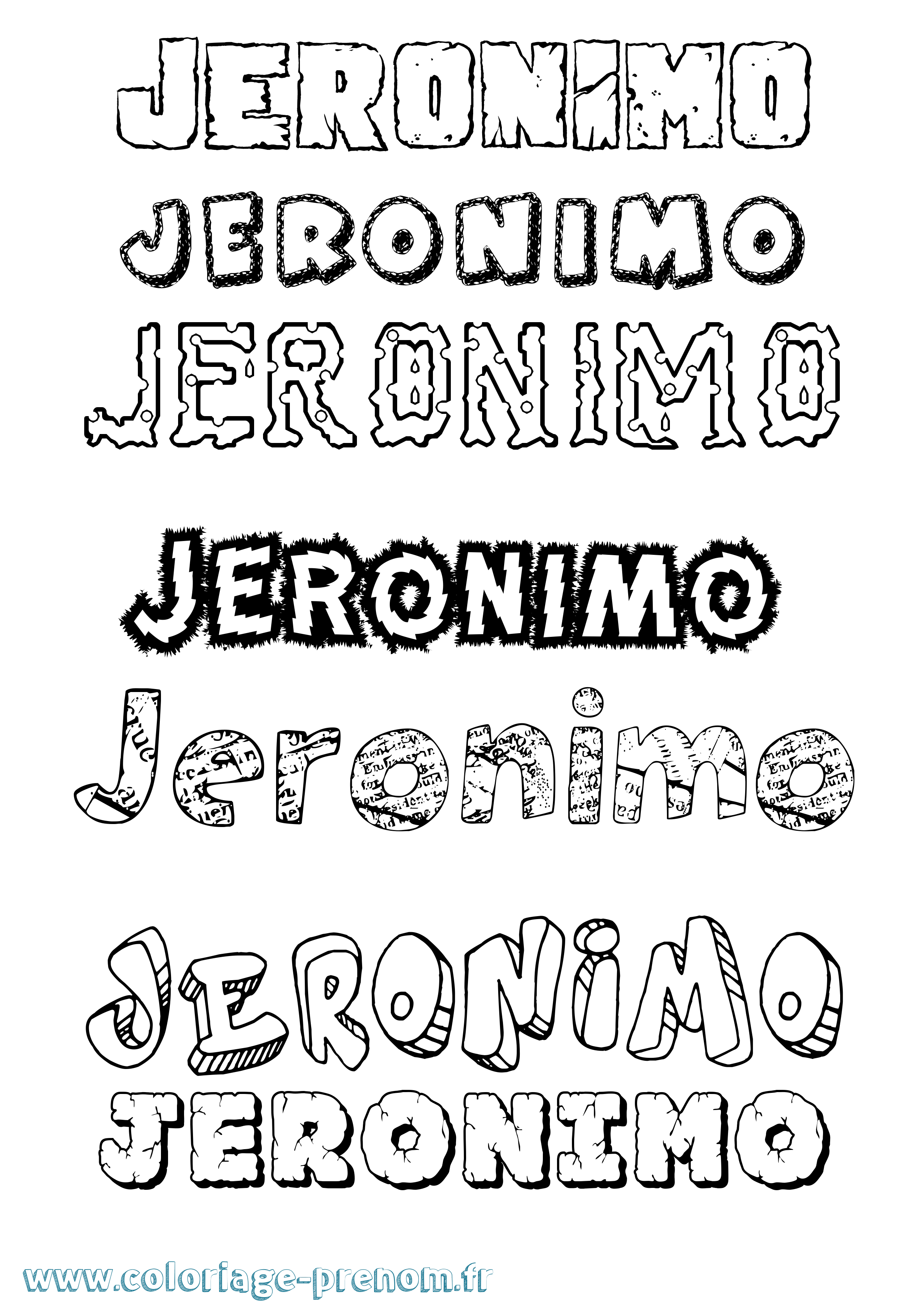 Coloriage prénom Jerónimo Destructuré
