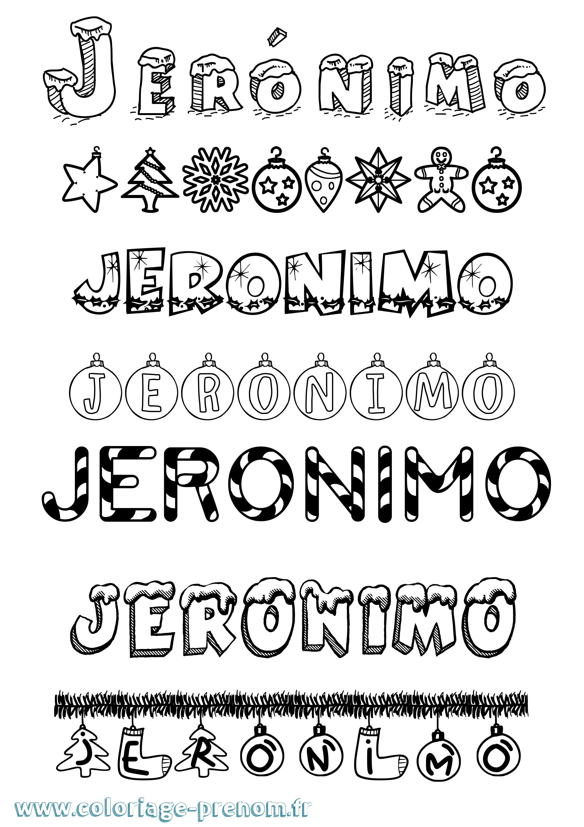 Coloriage prénom Jerónimo Noël
