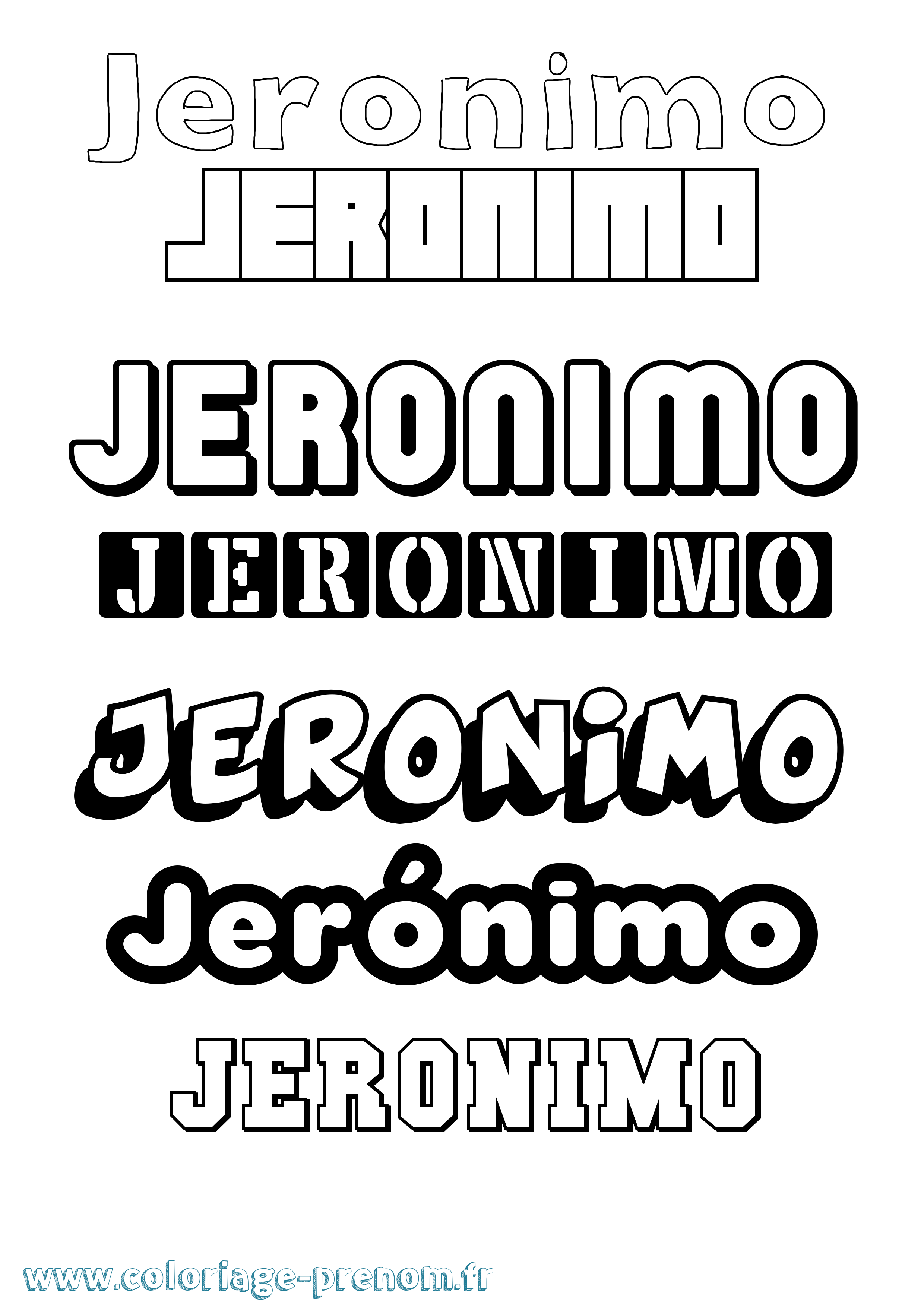 Coloriage prénom Jerónimo Simple