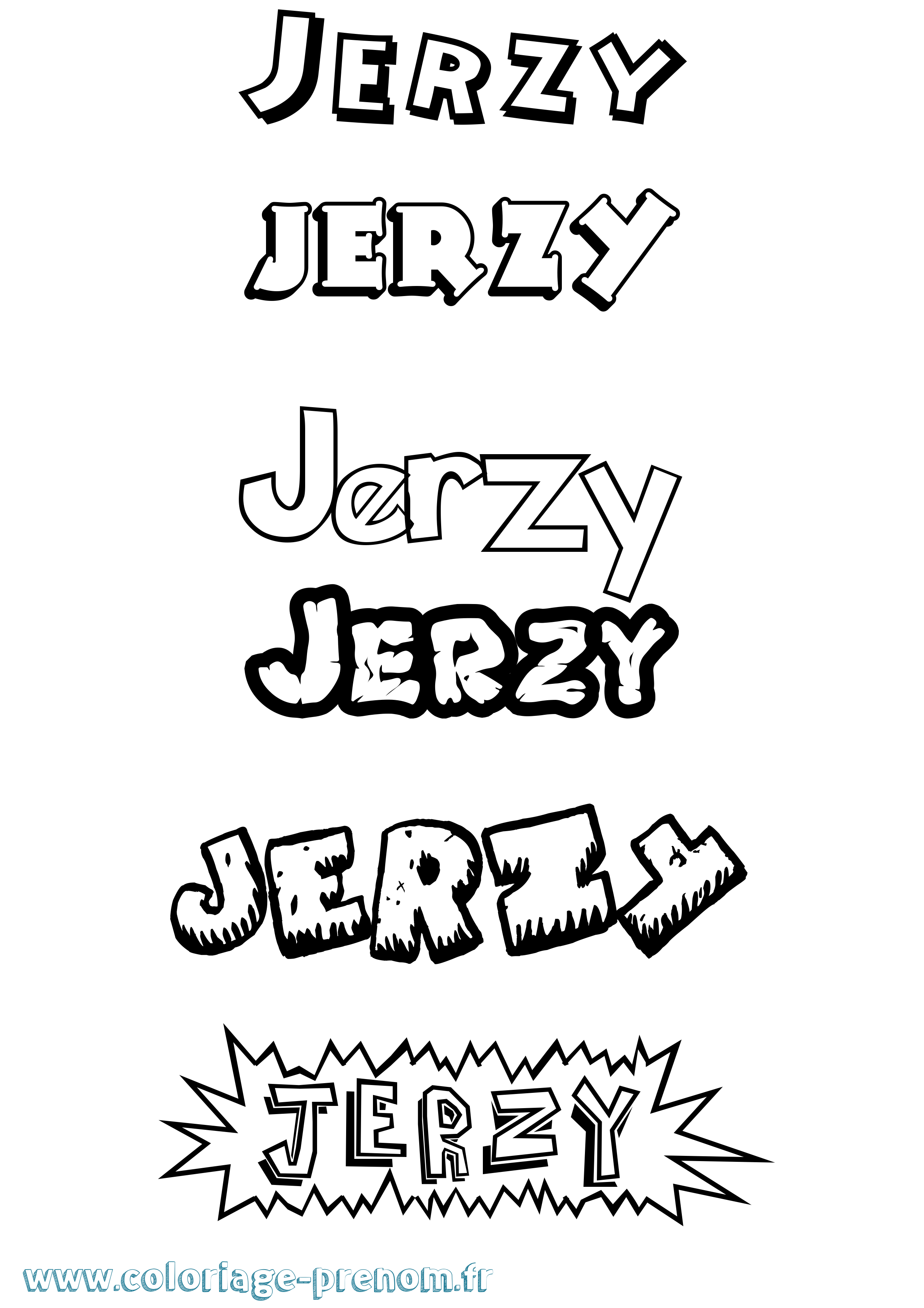 Coloriage Jerzy Dessin Animé Coloriage prénom Jerzy Dessin Animé