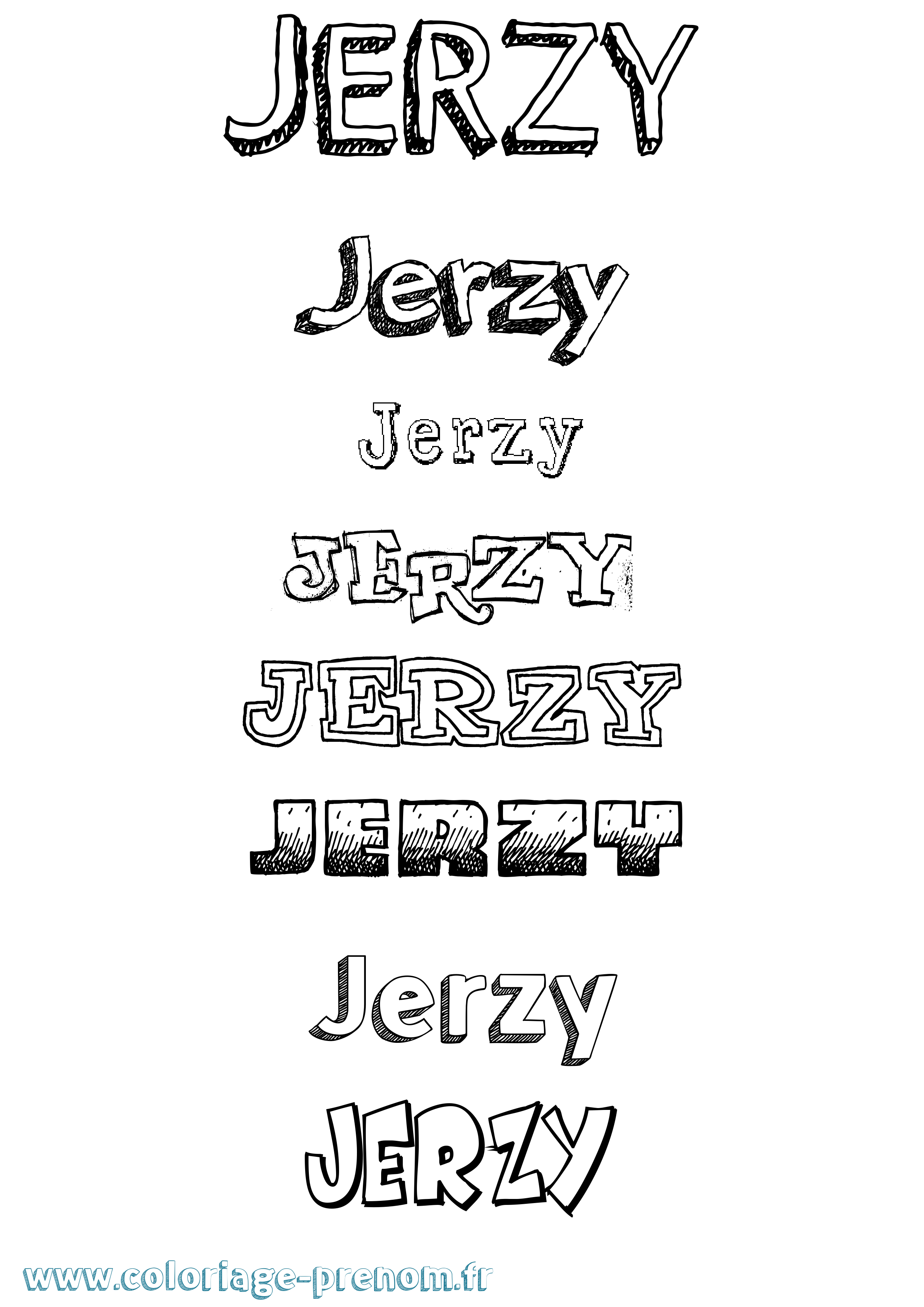 Coloriage prénom Jerzy Dessiné
