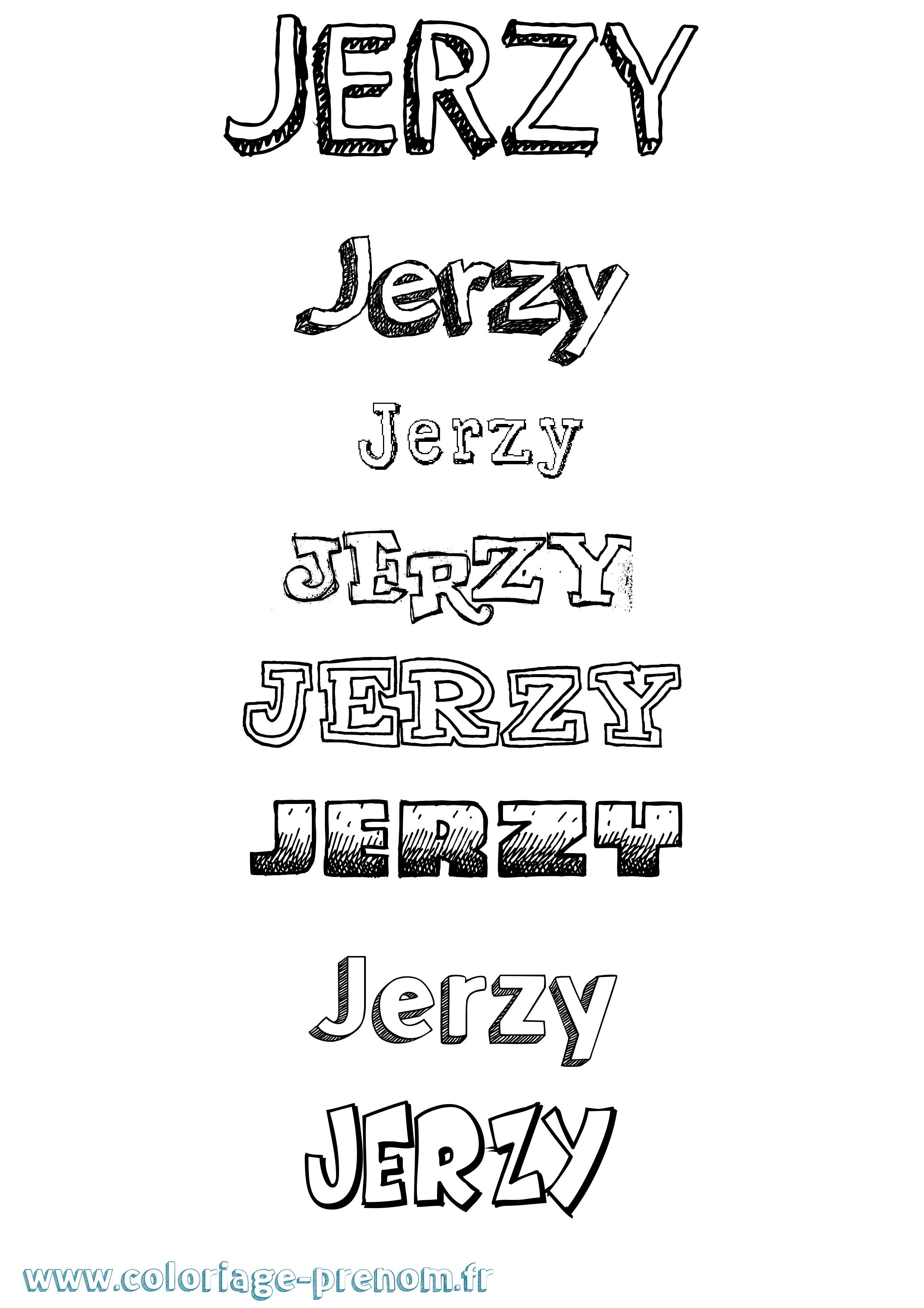 Coloriage Jerzy Dessiné Coloriage prénom Jerzy Dessiné