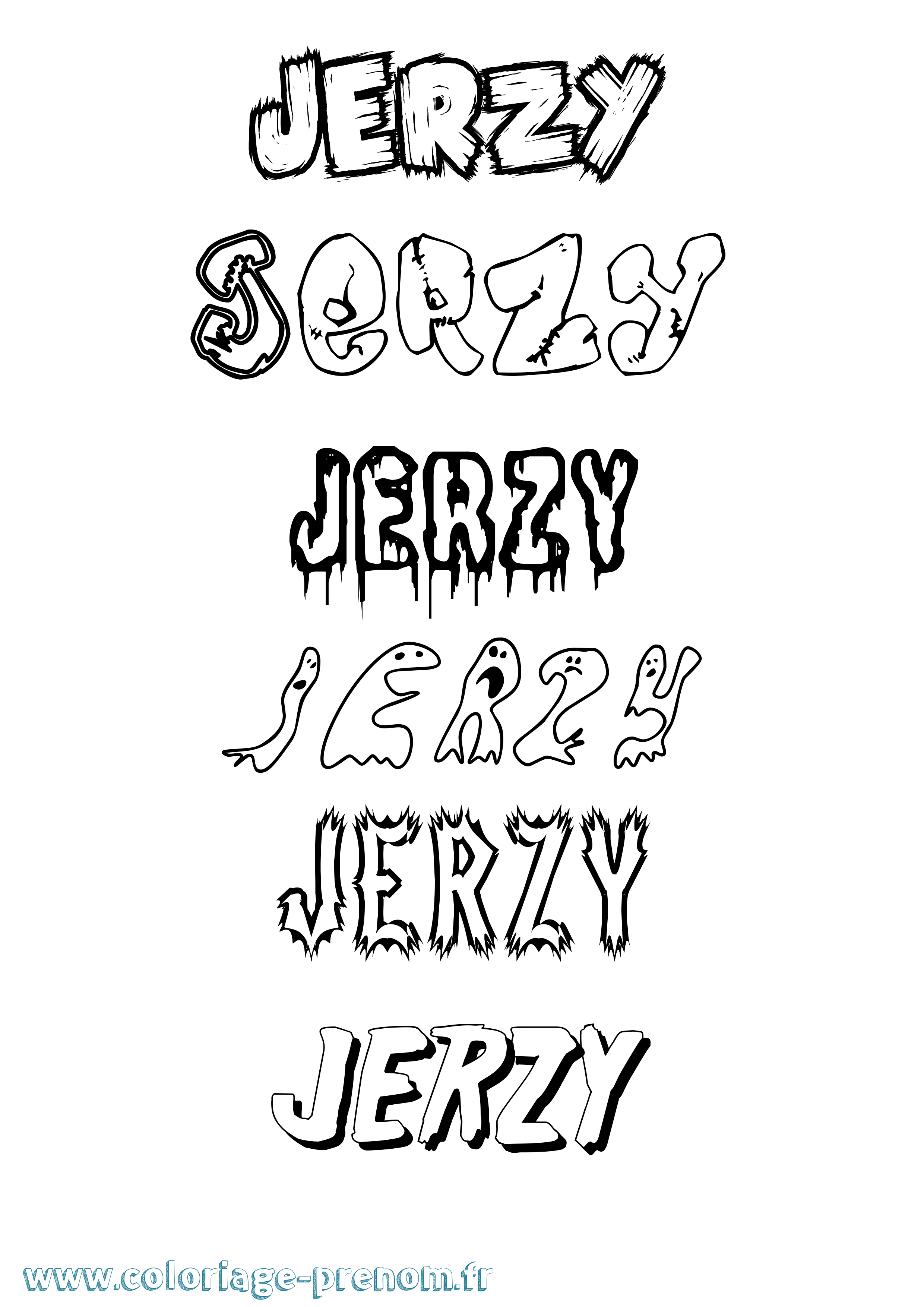 Coloriage Jerzy Frisson Coloriage prénom Jerzy Frisson