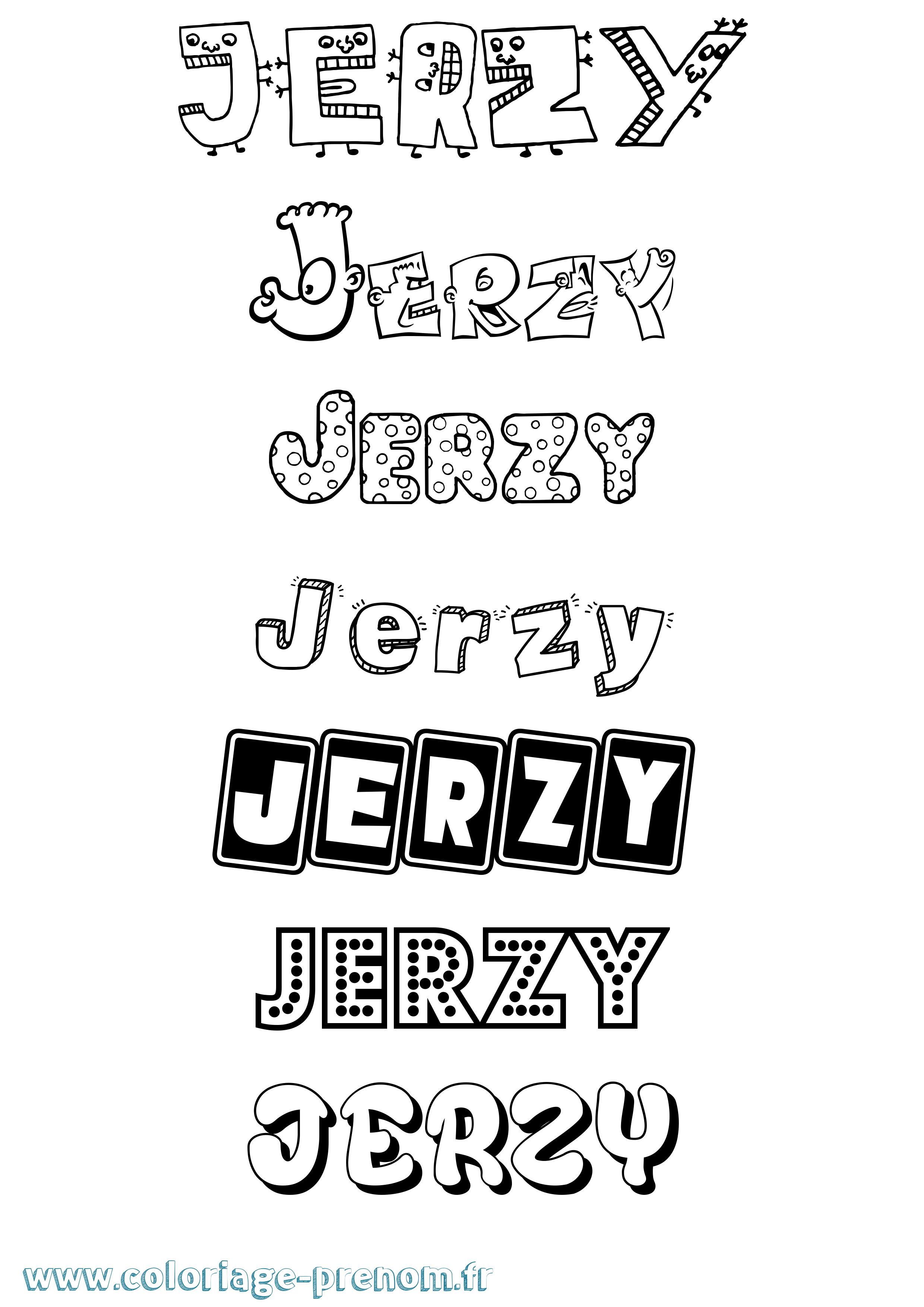Coloriage Jerzy Fun Coloriage prénom Jerzy Fun