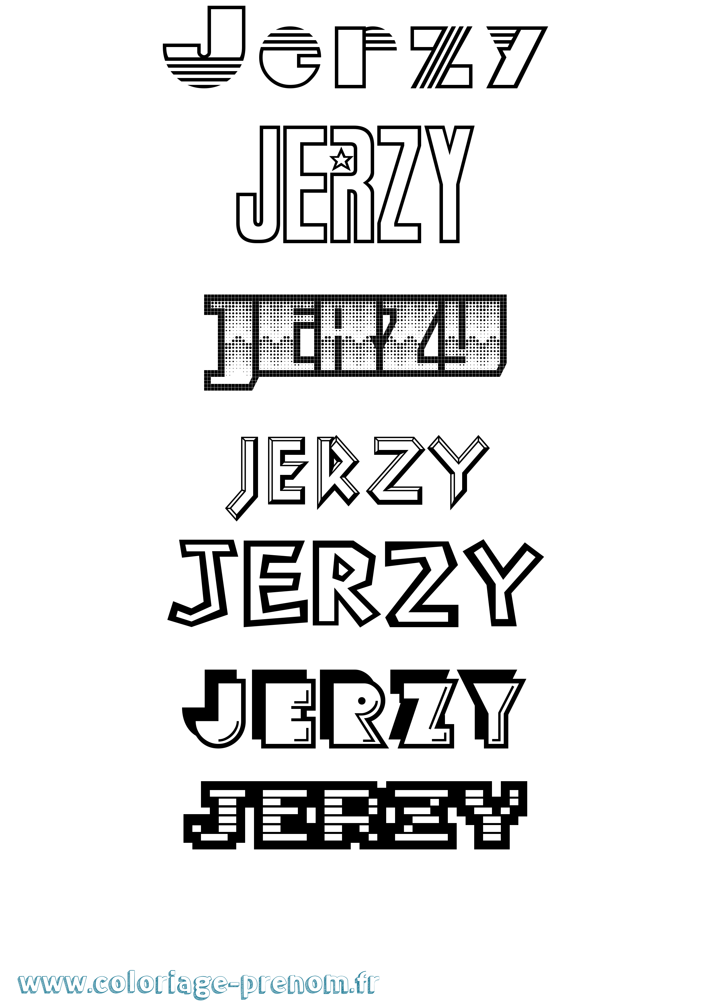 Coloriage Jerzy Jeux Vidéos Coloriage prénom Jerzy Jeux Vidéos