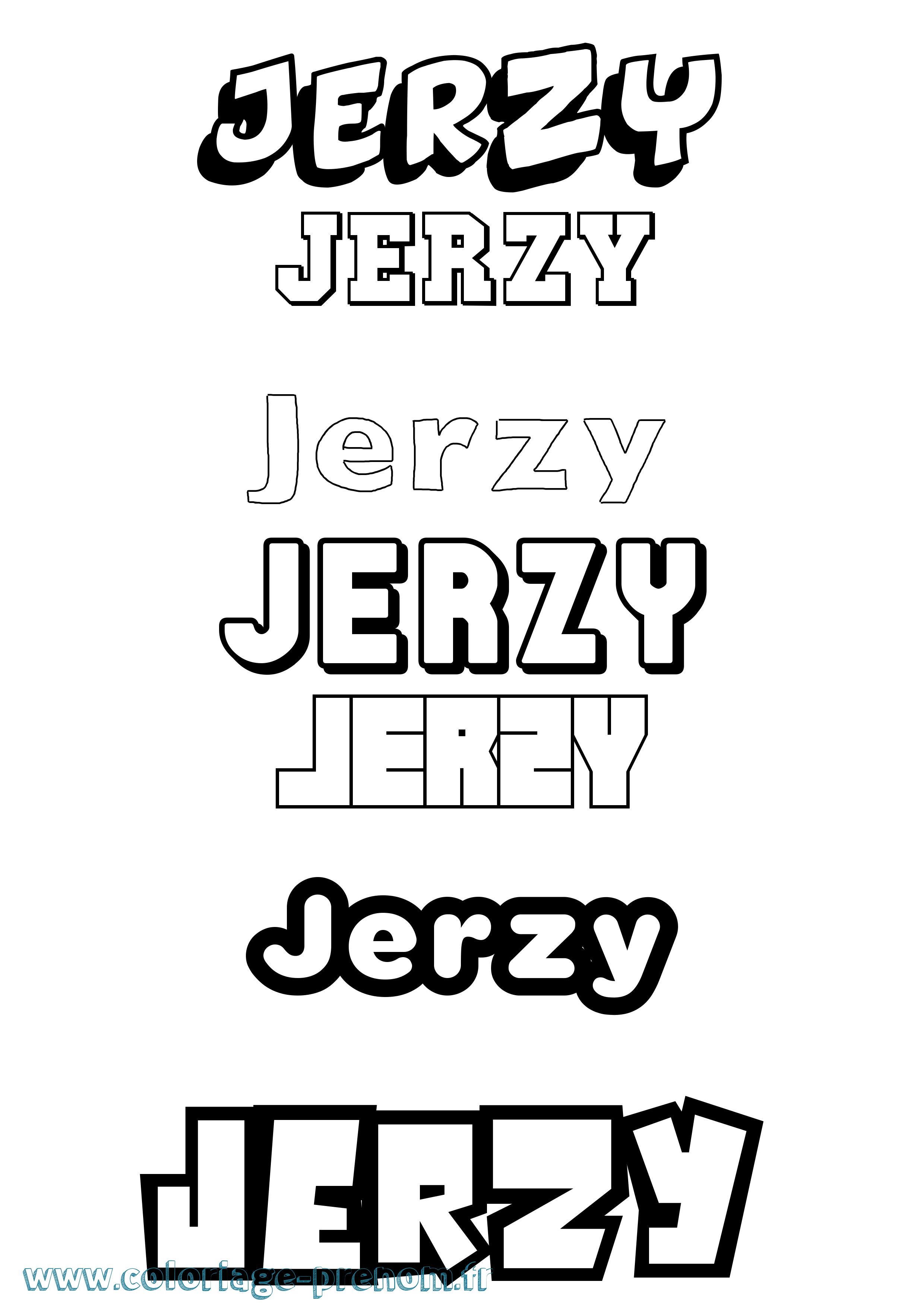 Coloriage prénom Jerzy Simple