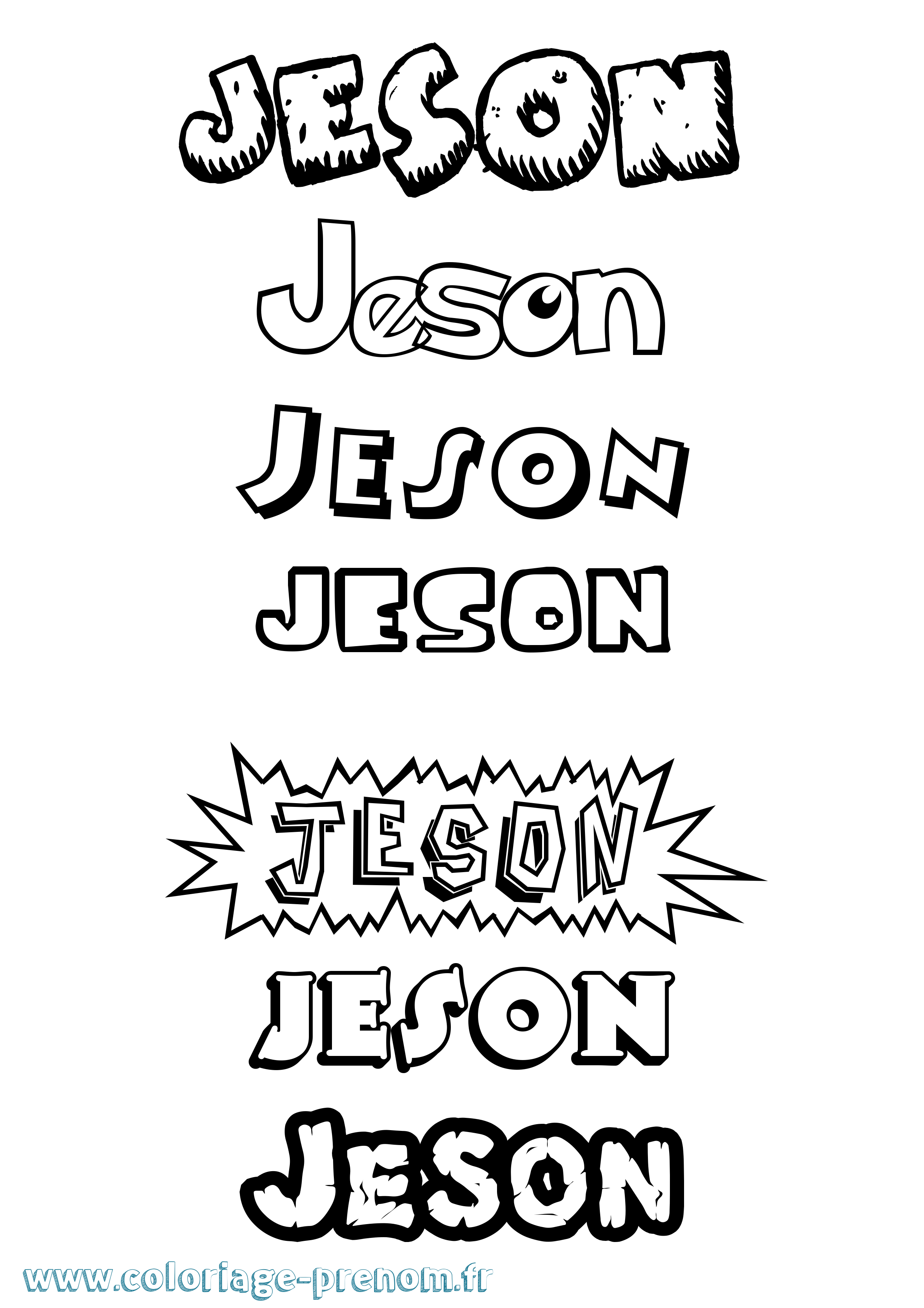 Coloriage prénom Jeson Dessin Animé