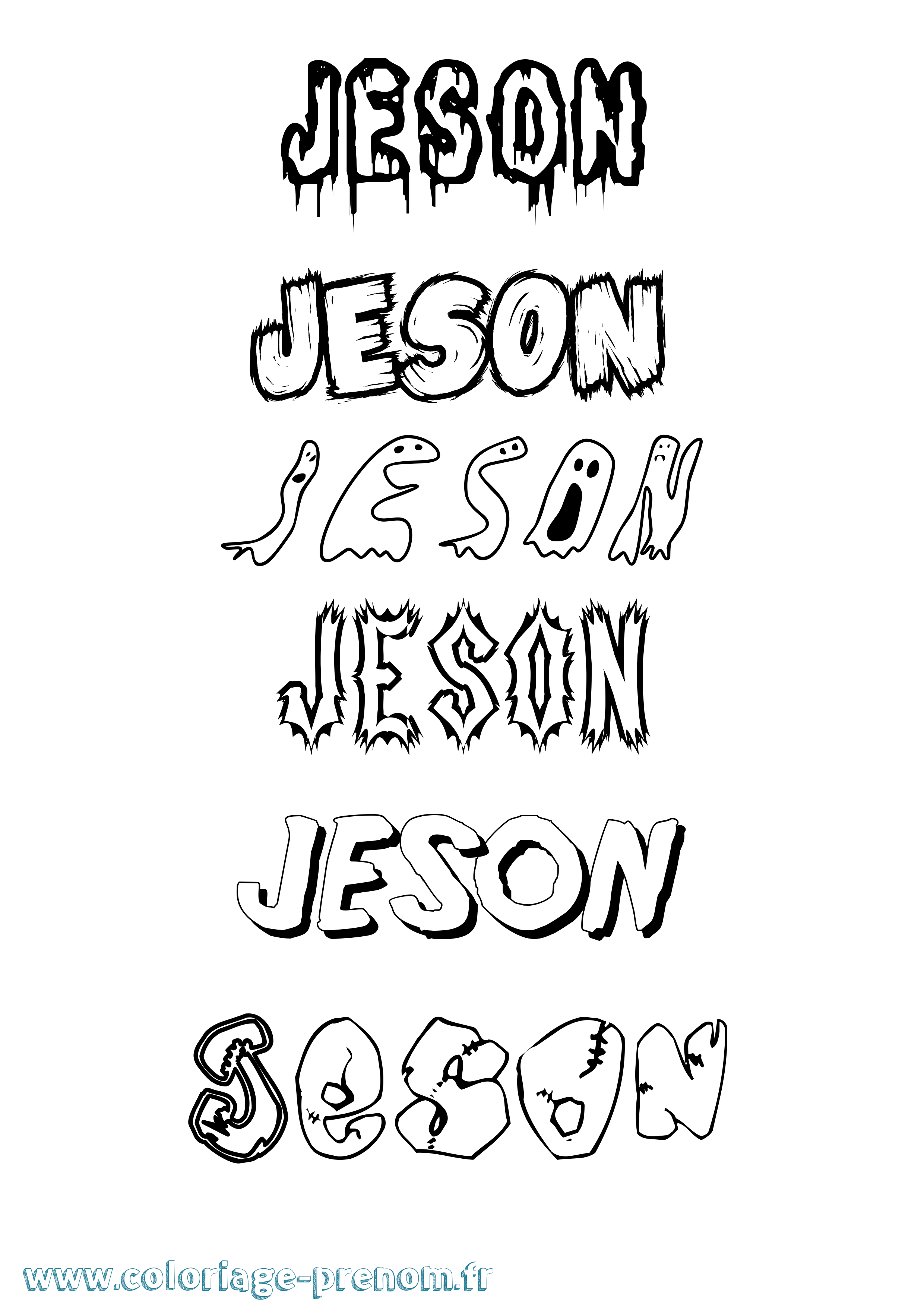 Coloriage prénom Jeson Frisson