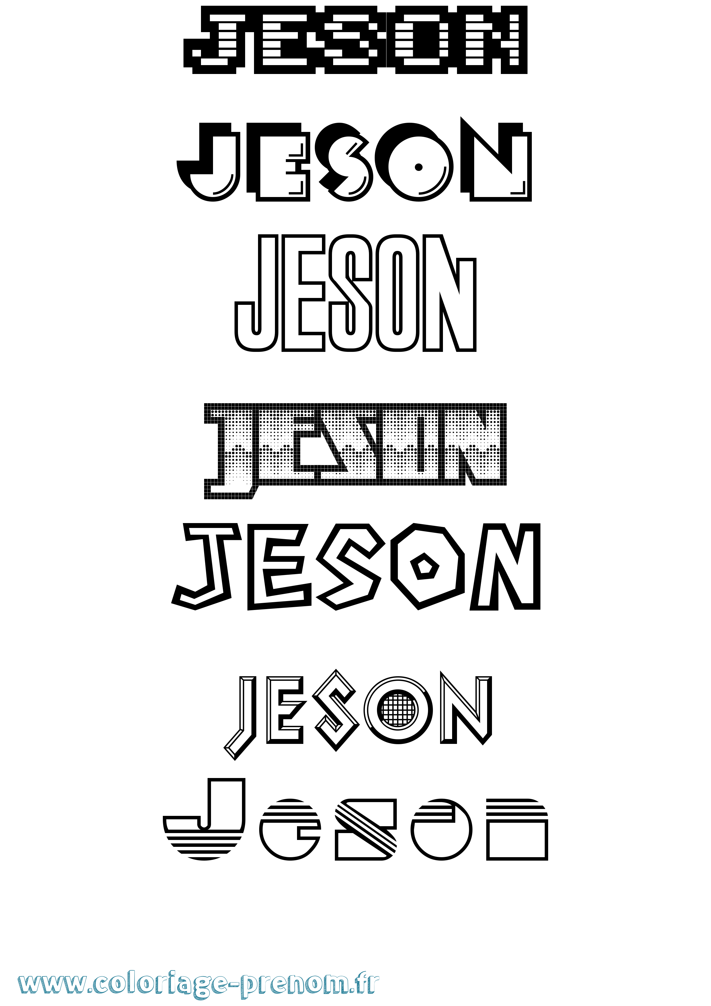 Coloriage prénom Jeson Jeux Vidéos