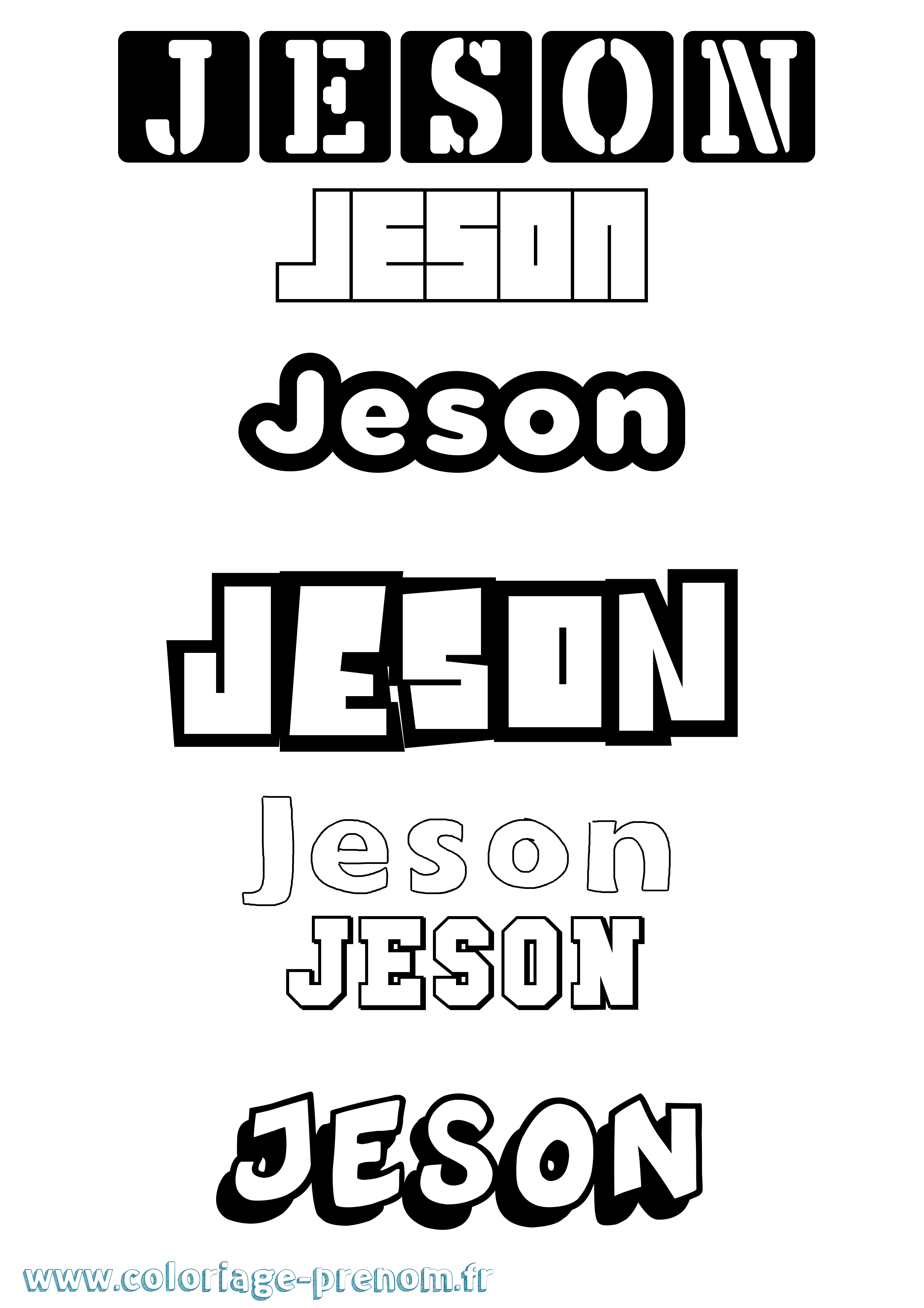 Coloriage prénom Jeson Simple