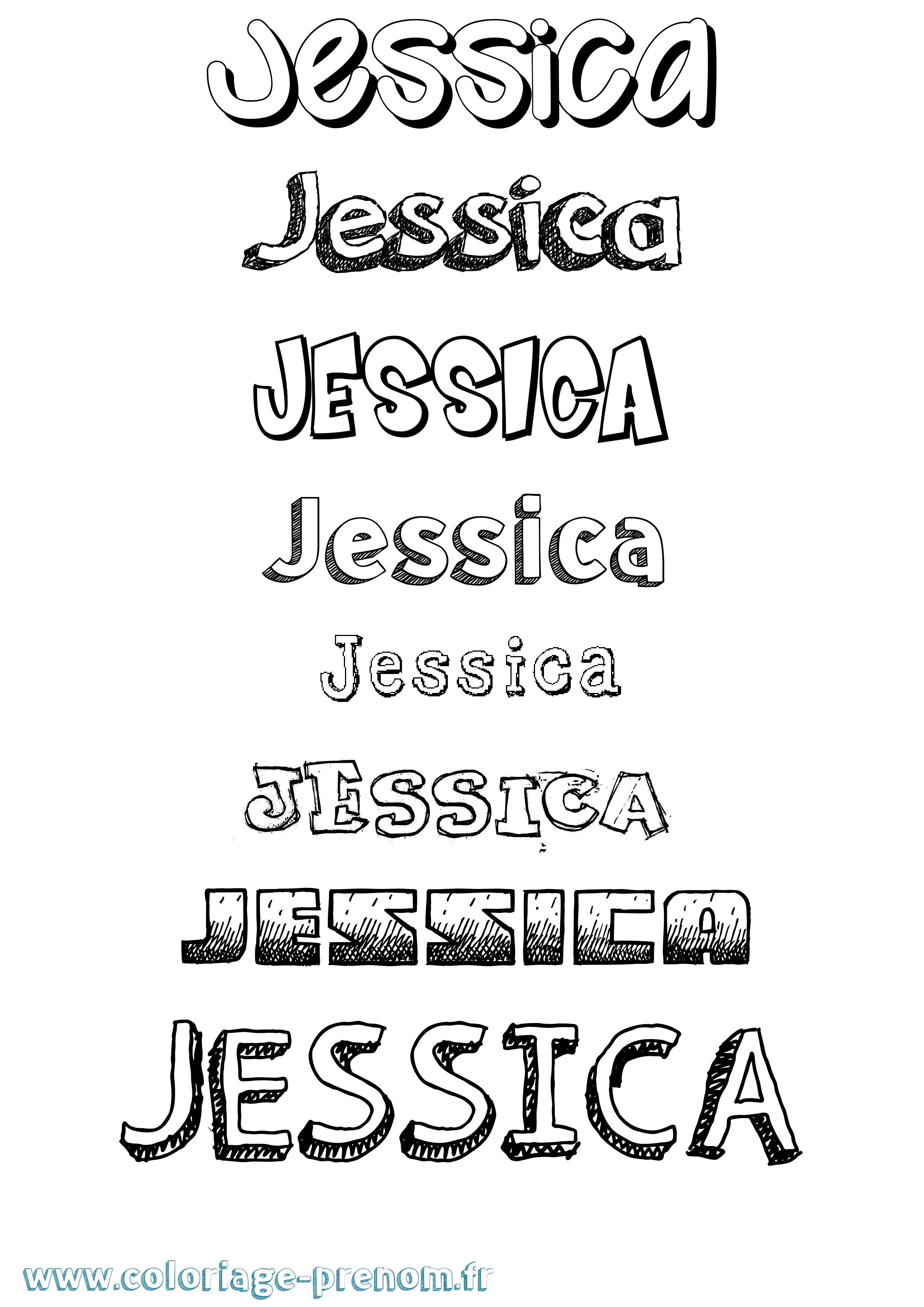 Coloriage prénom Jessica Dessiné