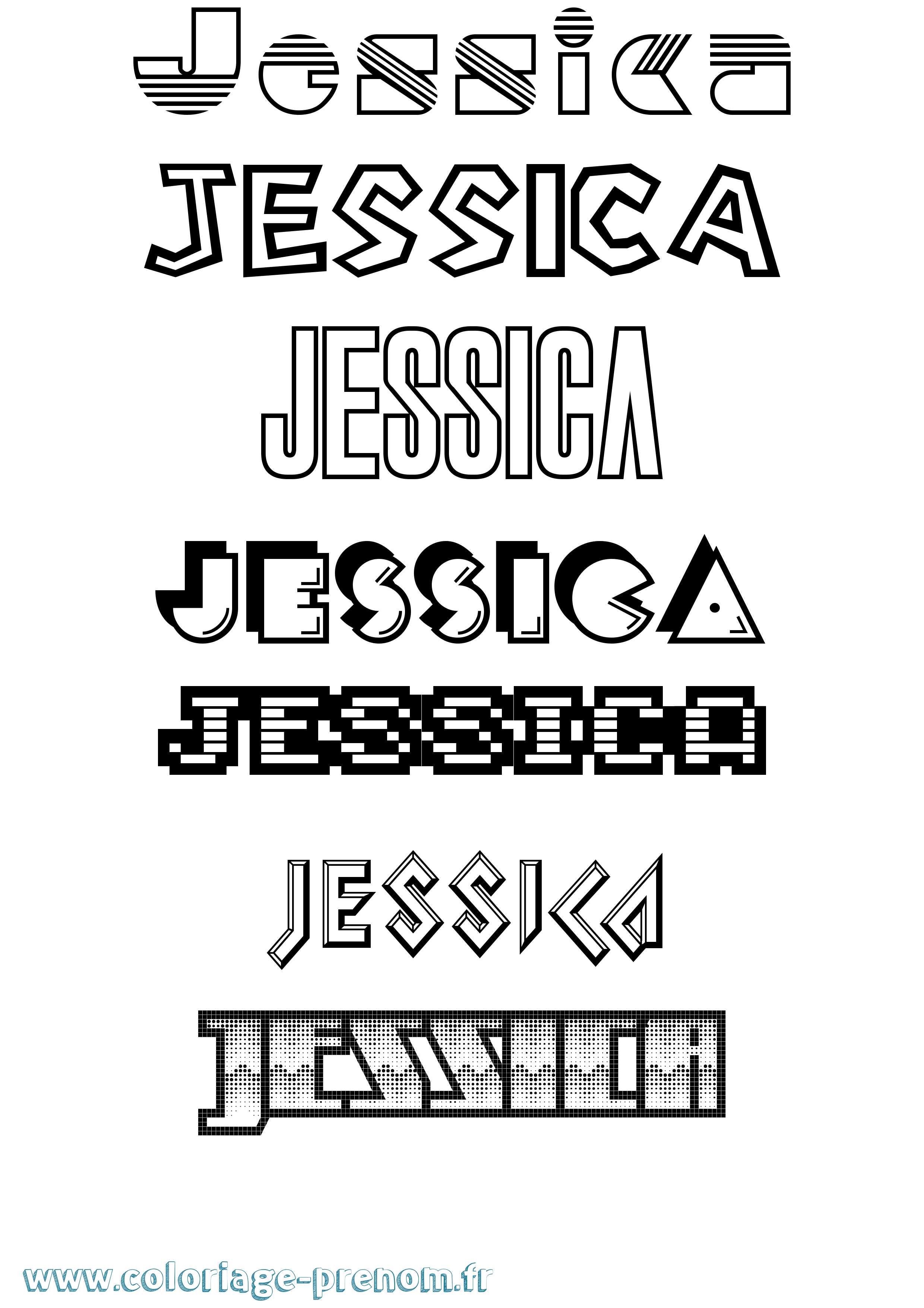 Coloriage prénom Jessica Jeux Vidéos
