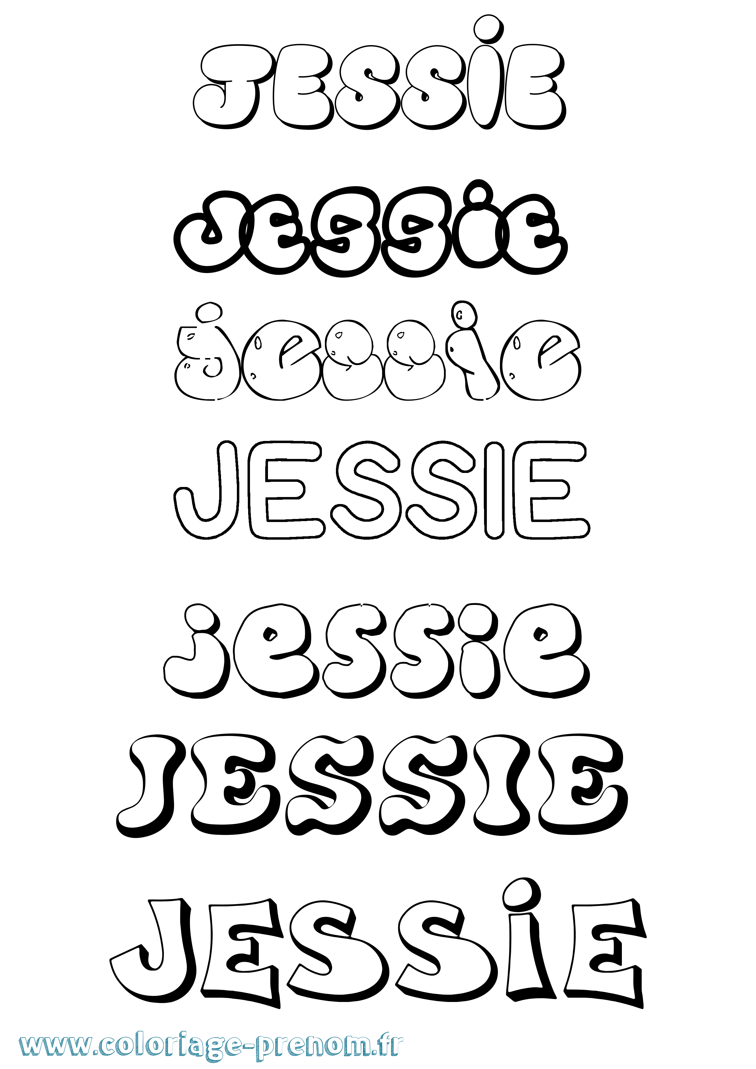 Coloriage Jessie Coloriage prénom Jessie