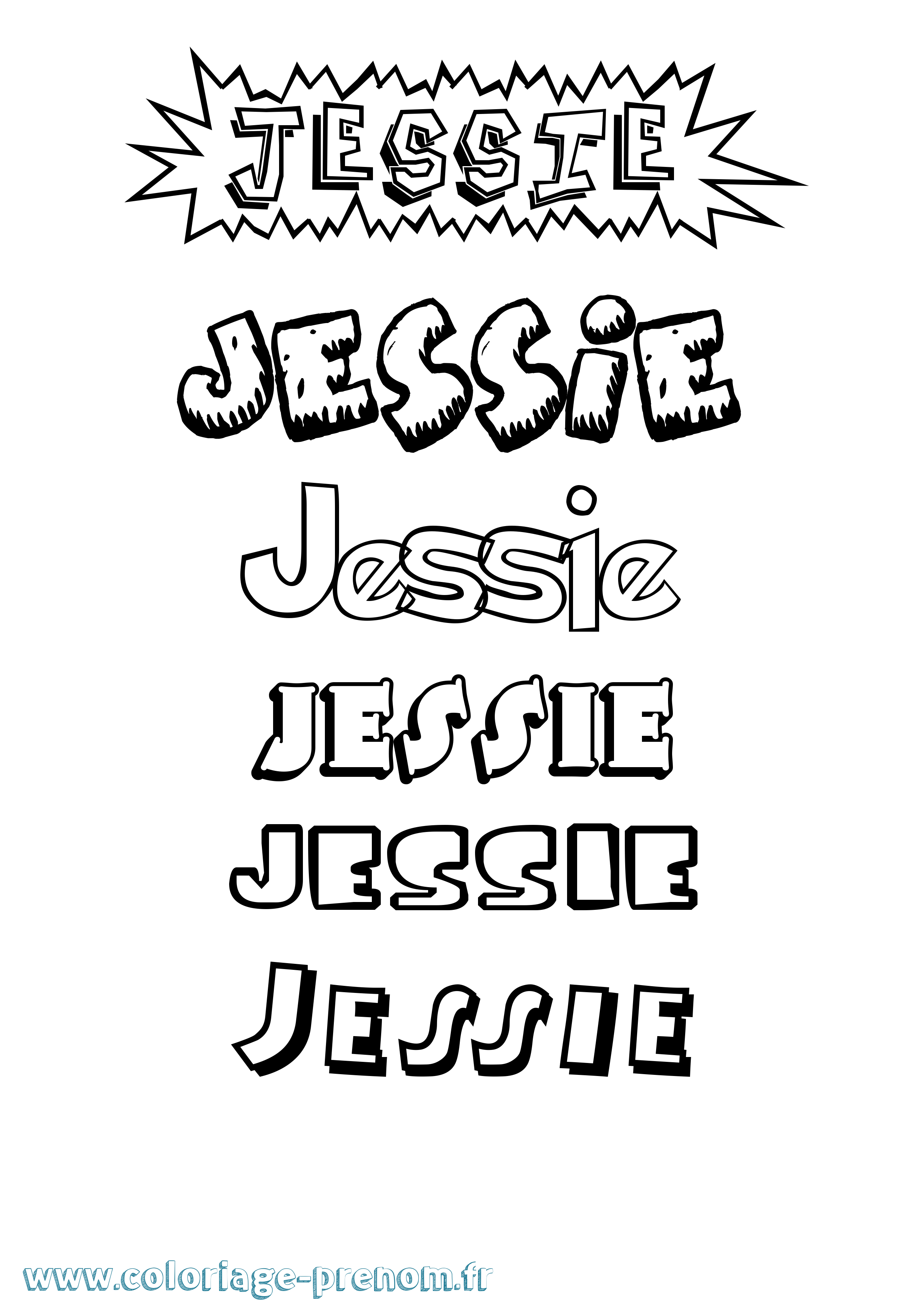 Coloriage Jessie Coloriage prénom Jessie