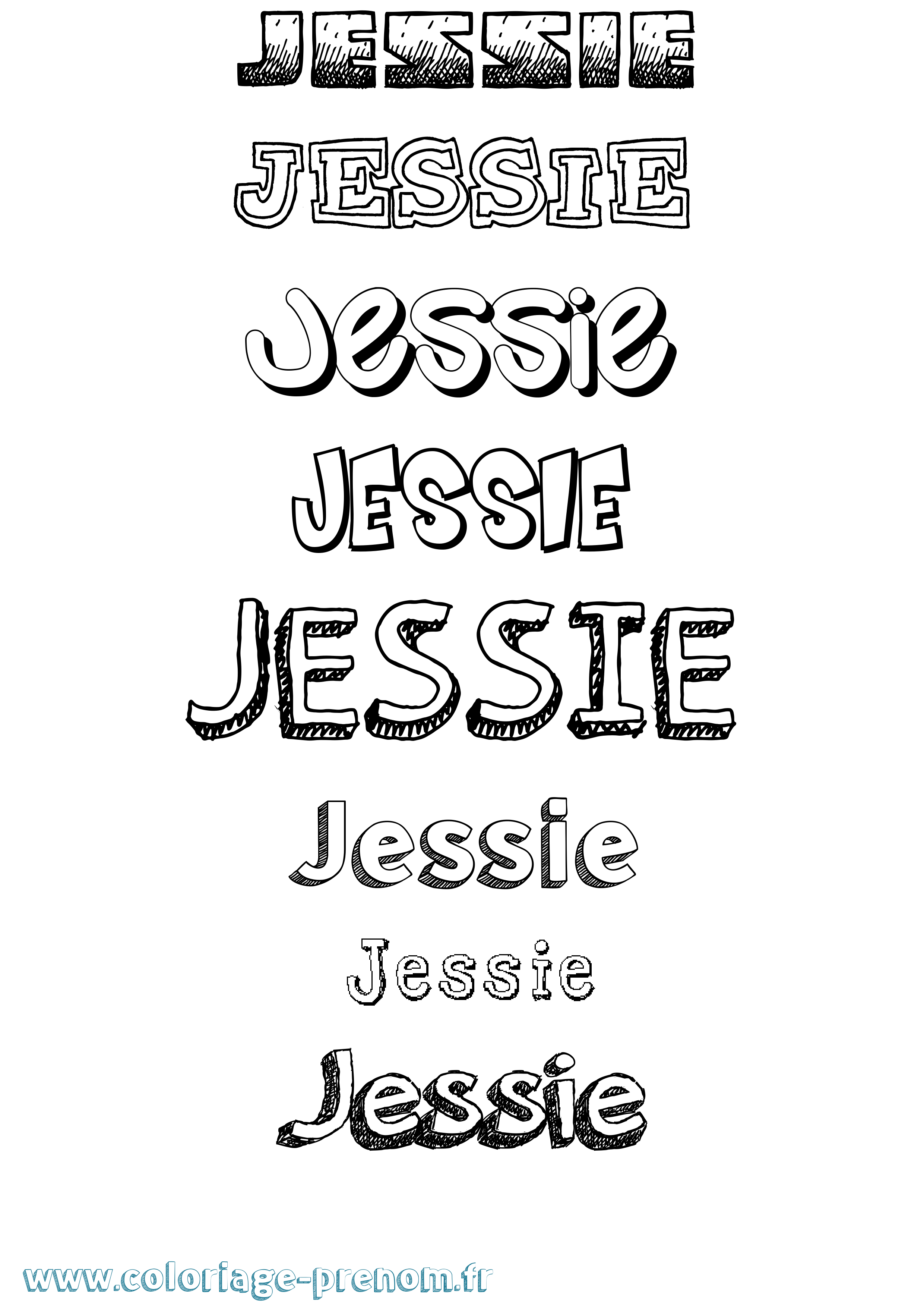 Coloriage Jessie Coloriage prénom Jessie