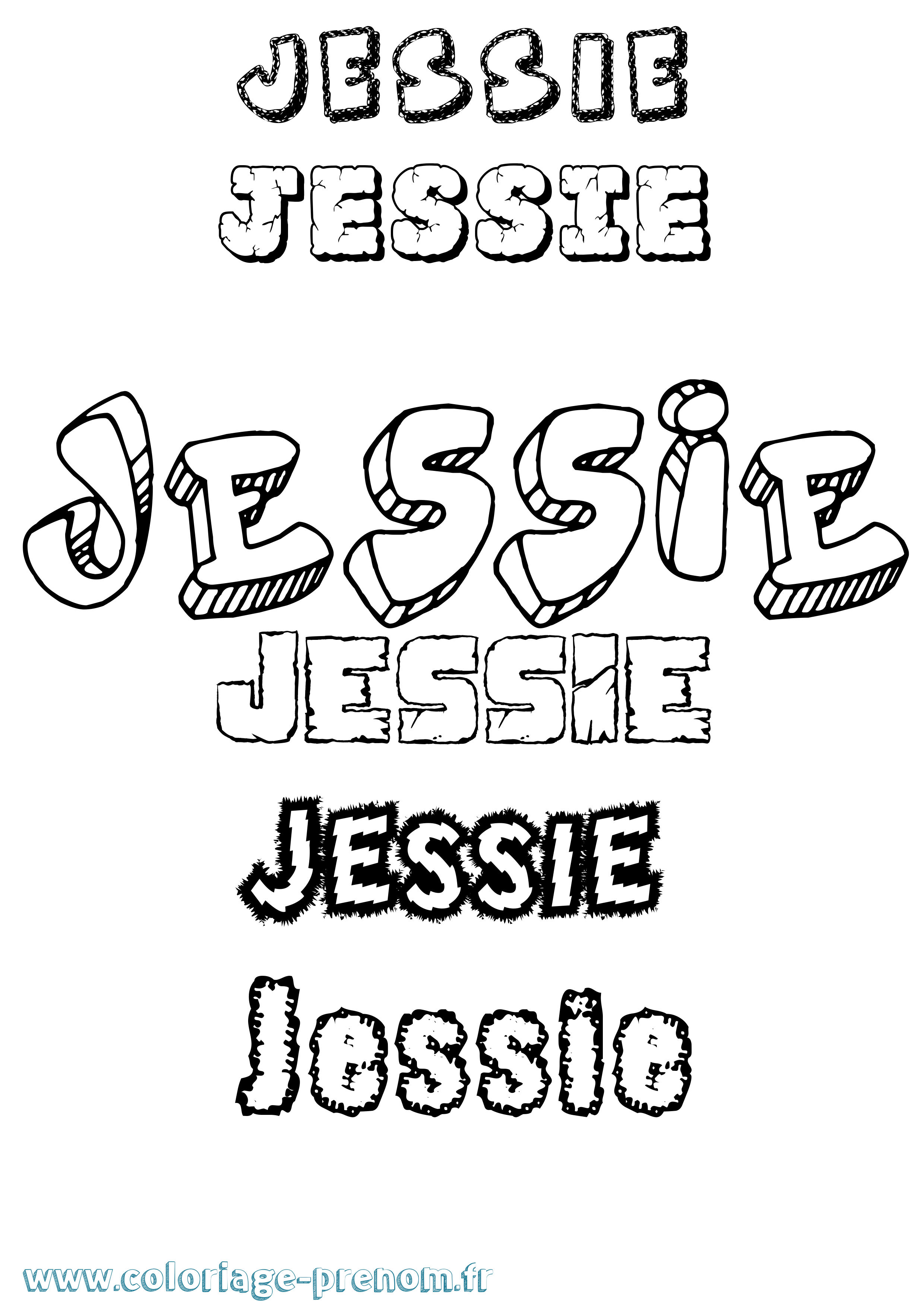 Coloriage Jessie Coloriage prénom Jessie