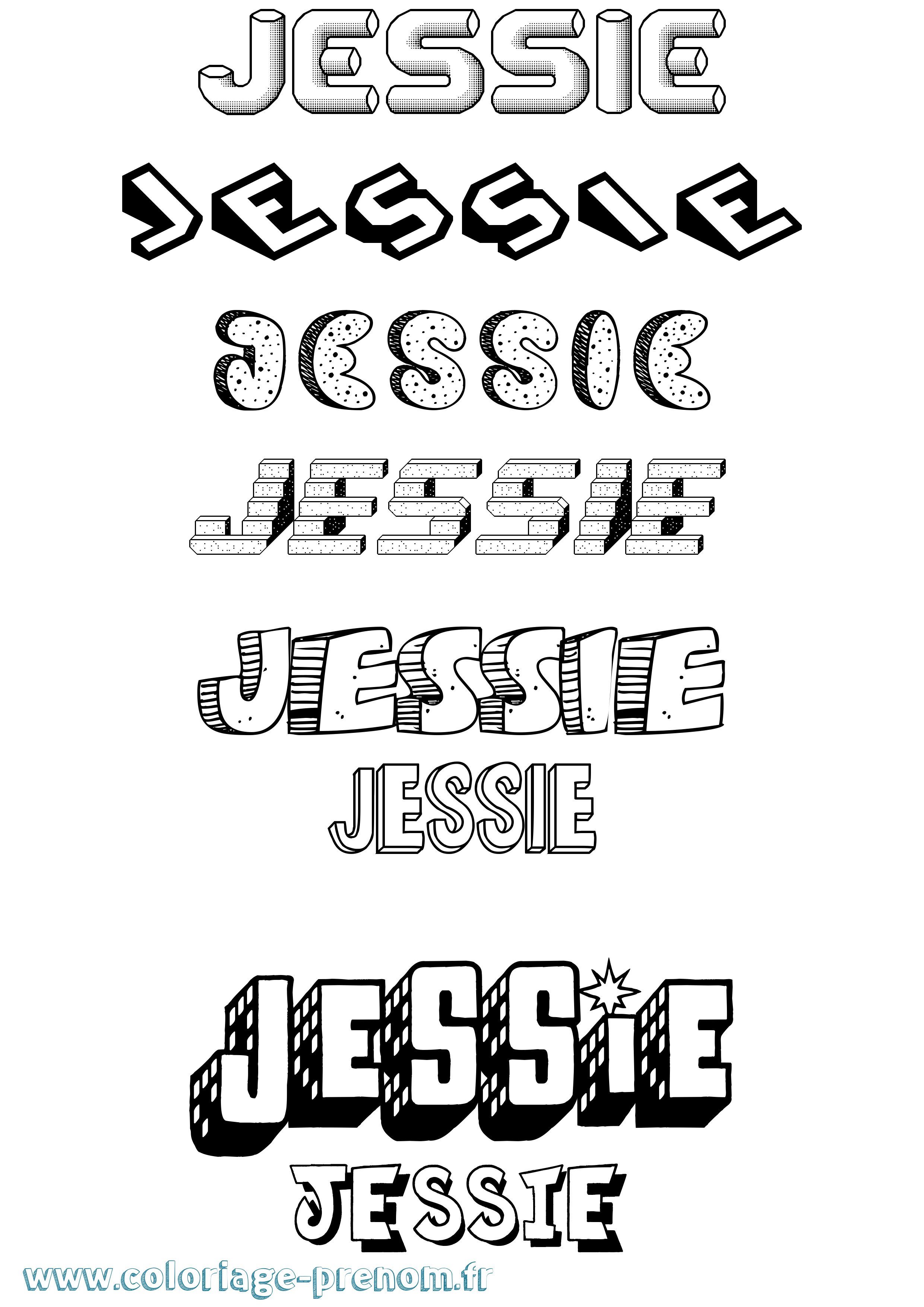 Coloriage Jessie Coloriage prénom Jessie