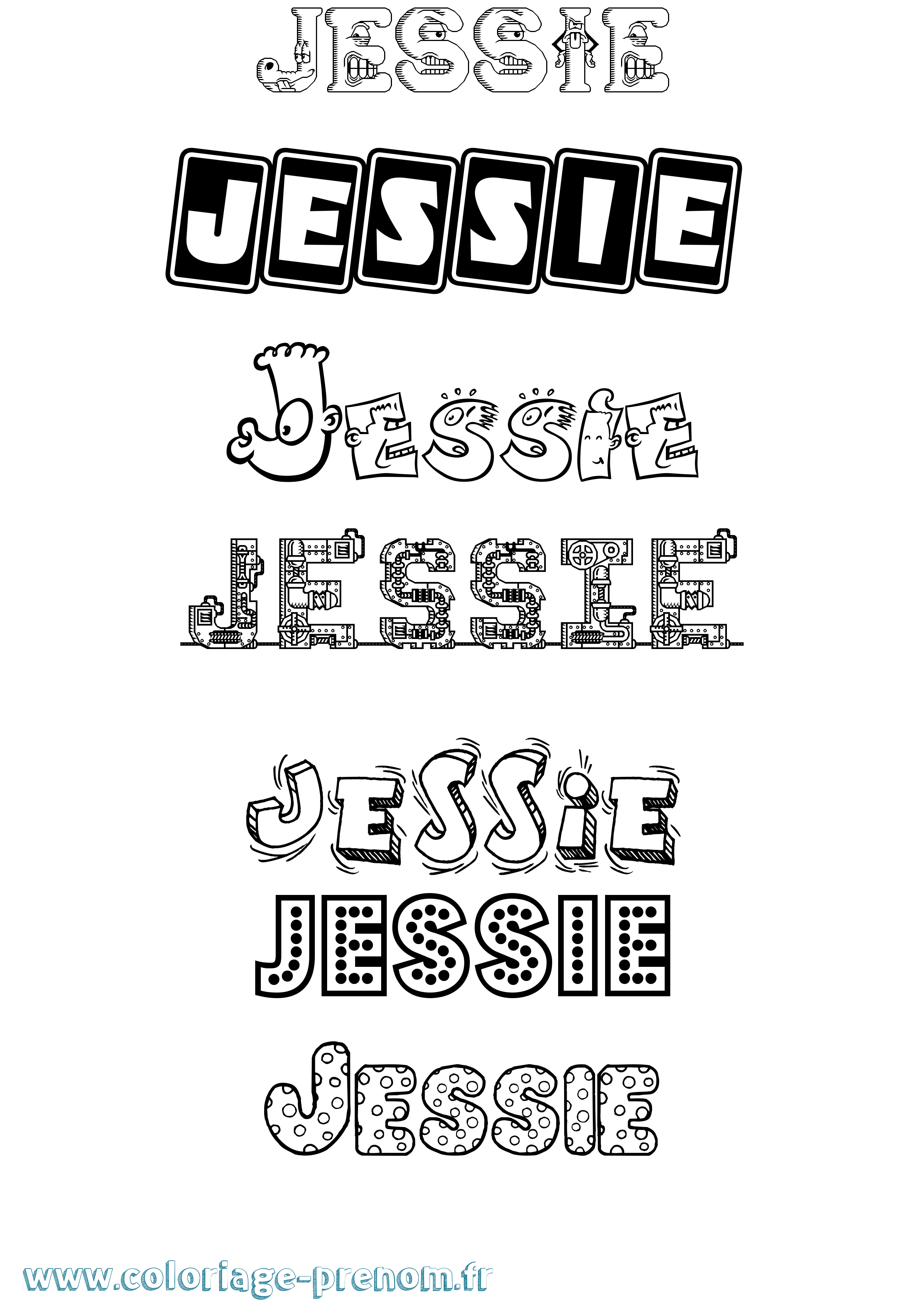 Coloriage Jessie Coloriage prénom Jessie