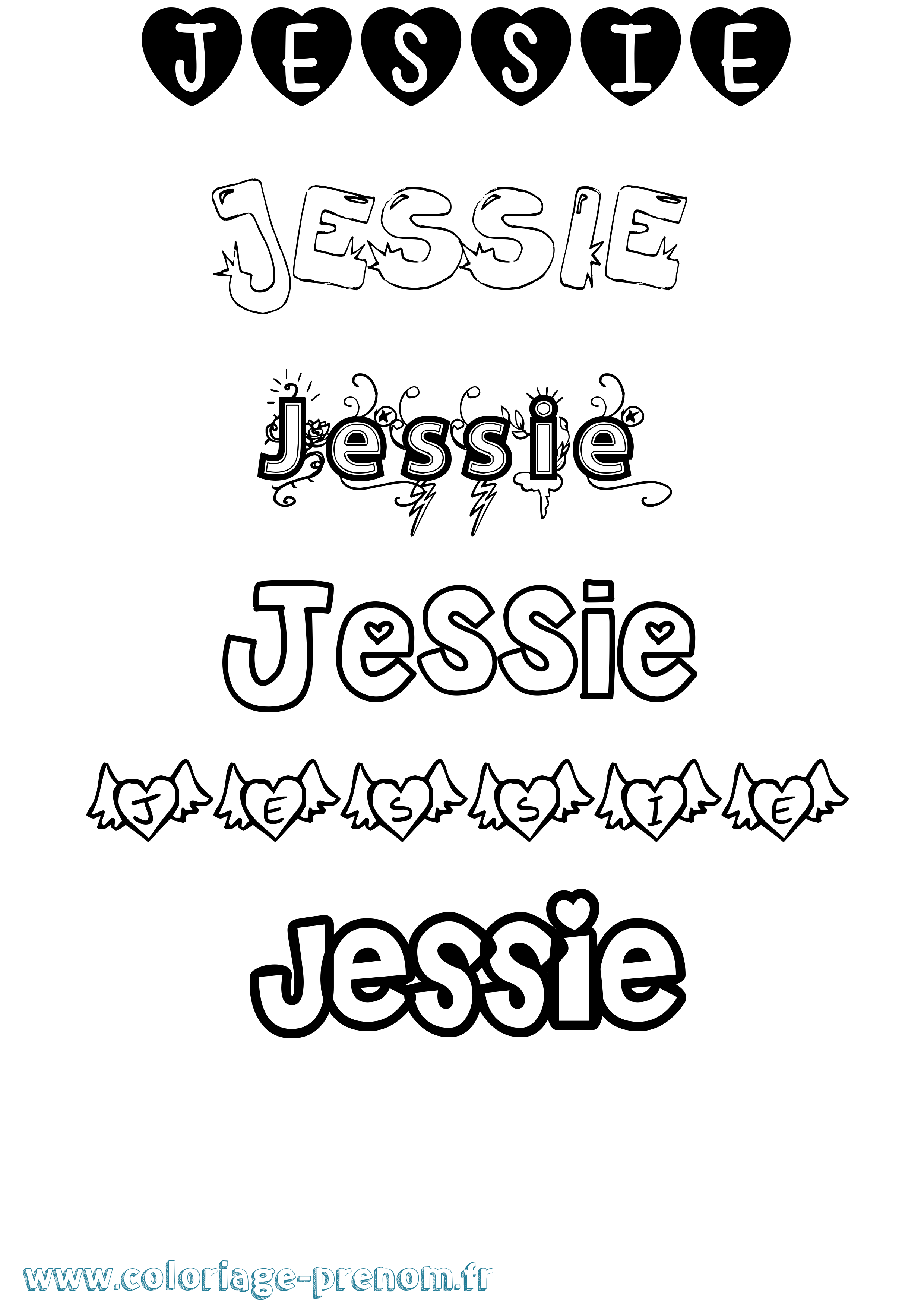 Coloriage Jessie Coloriage prénom Jessie