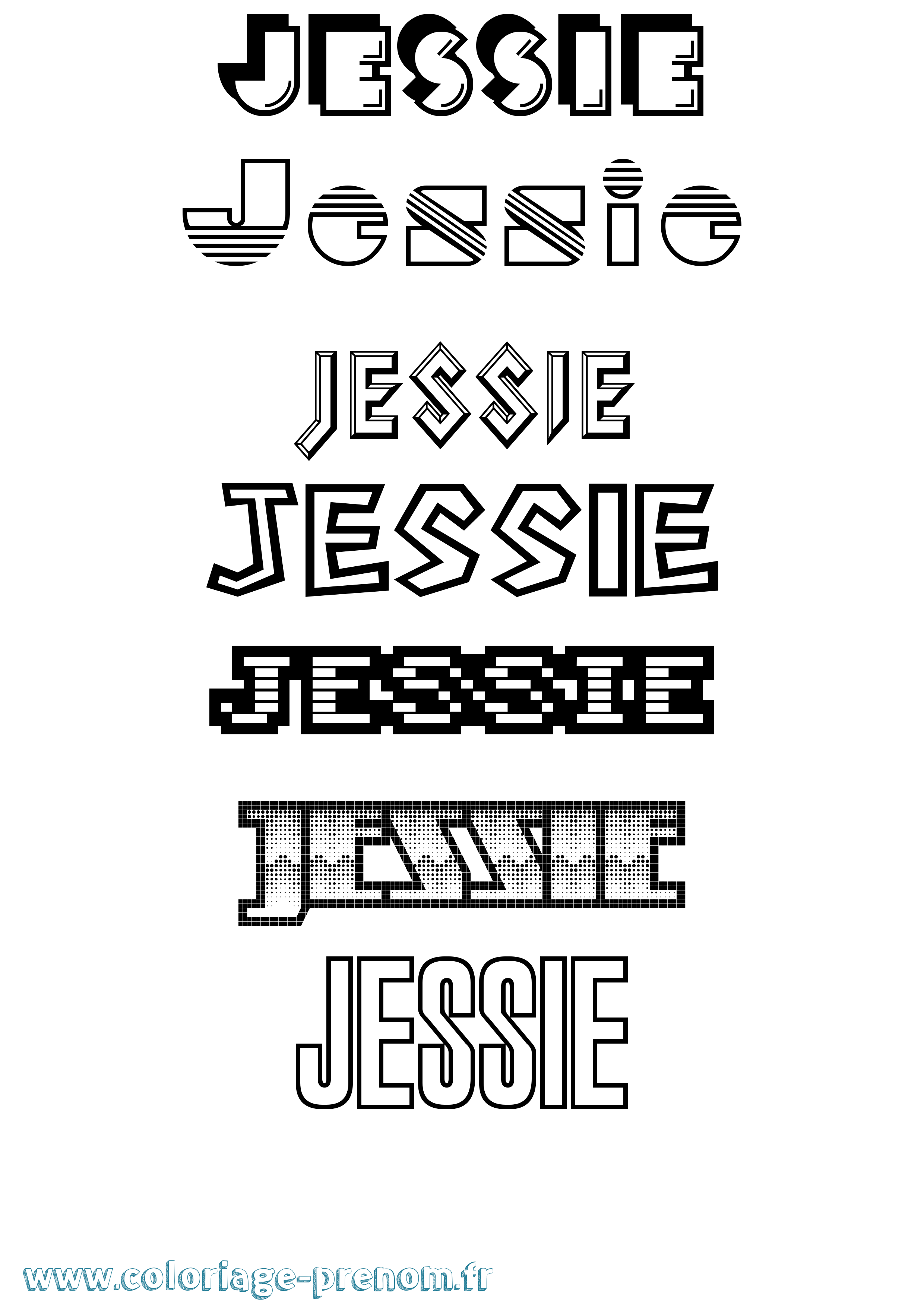 Coloriage Jessie Coloriage prénom Jessie