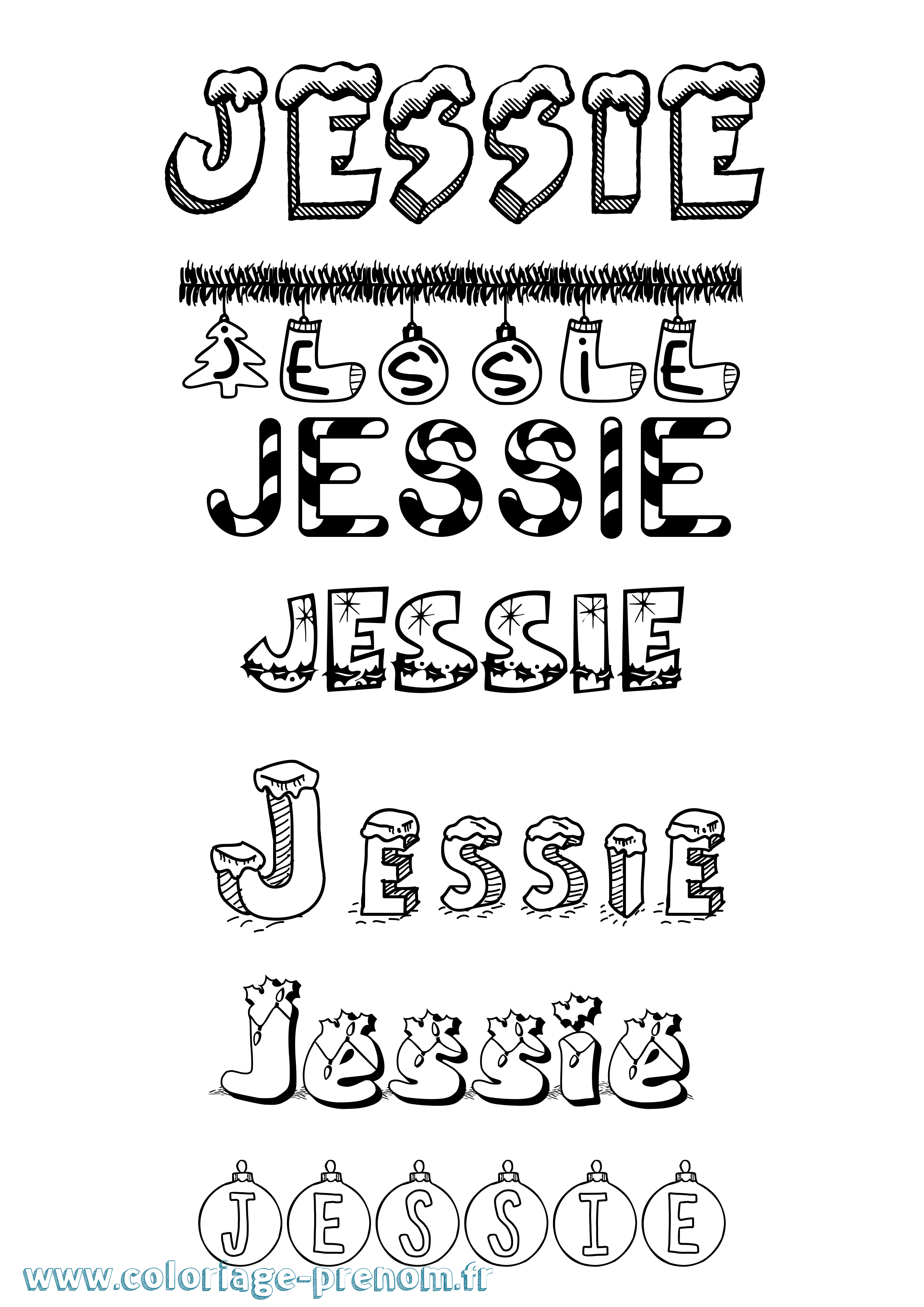 Coloriage Jessie Coloriage prénom Jessie
