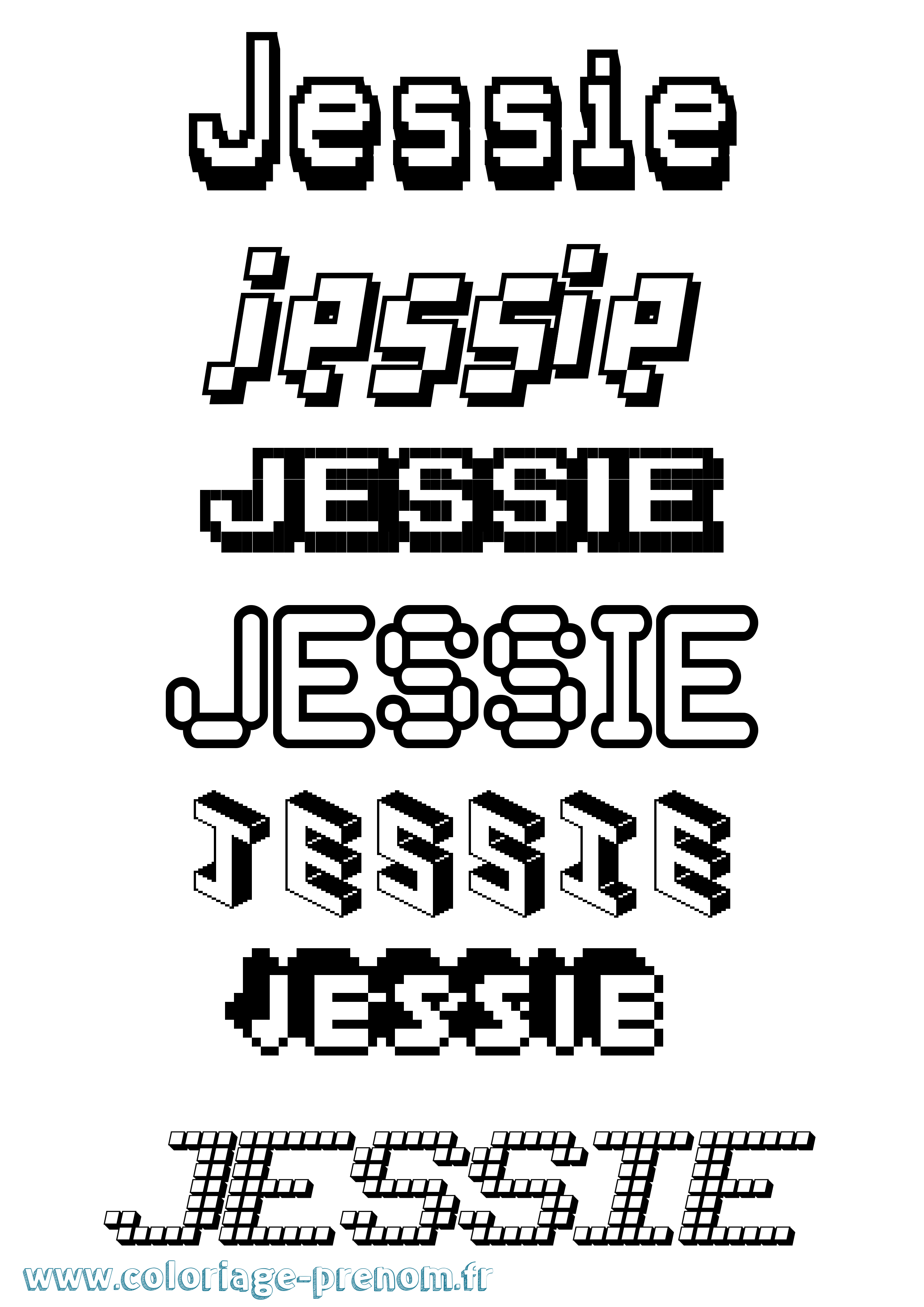 Coloriage prénom Jessie