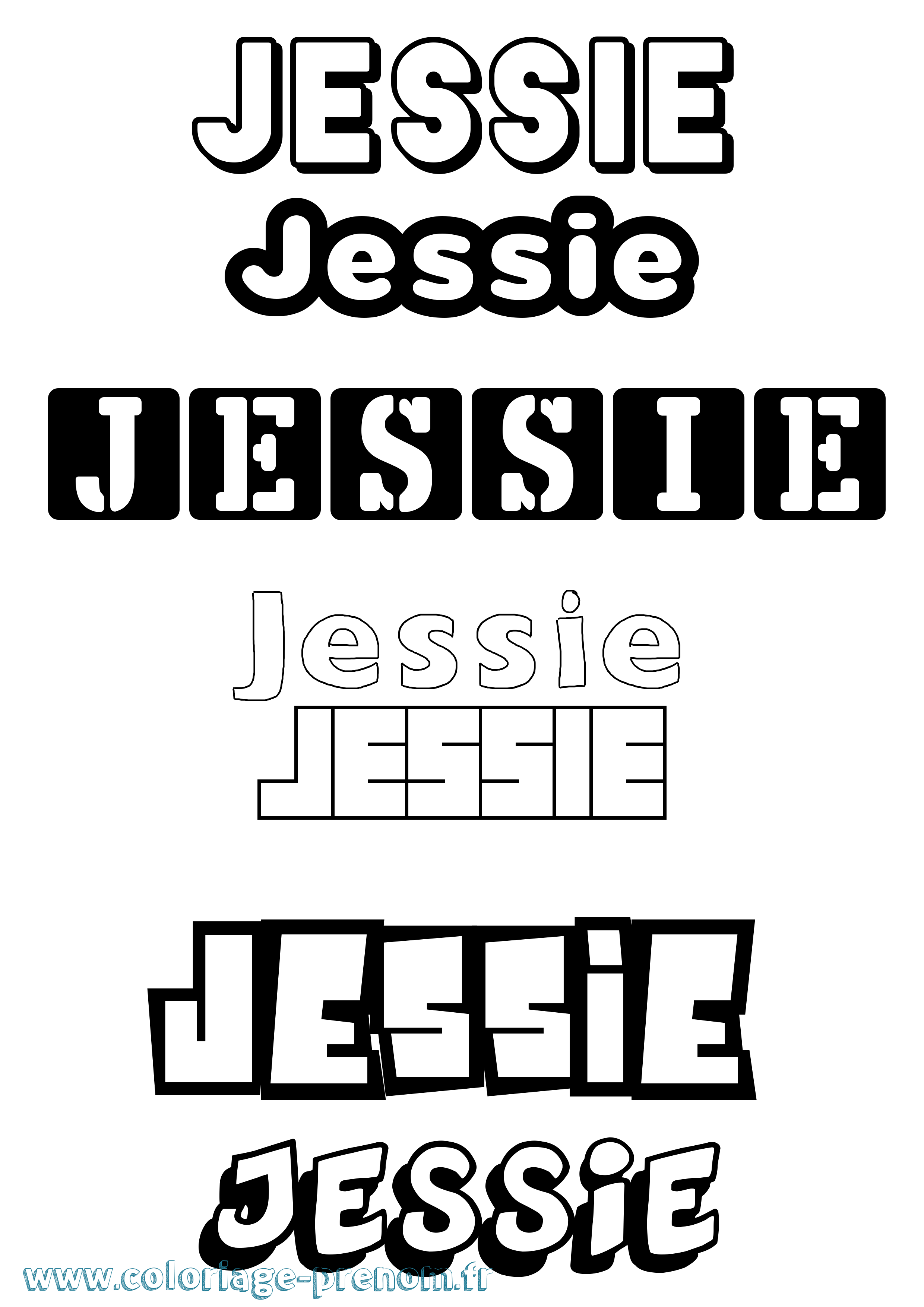 Coloriage Jessie Coloriage prénom Jessie